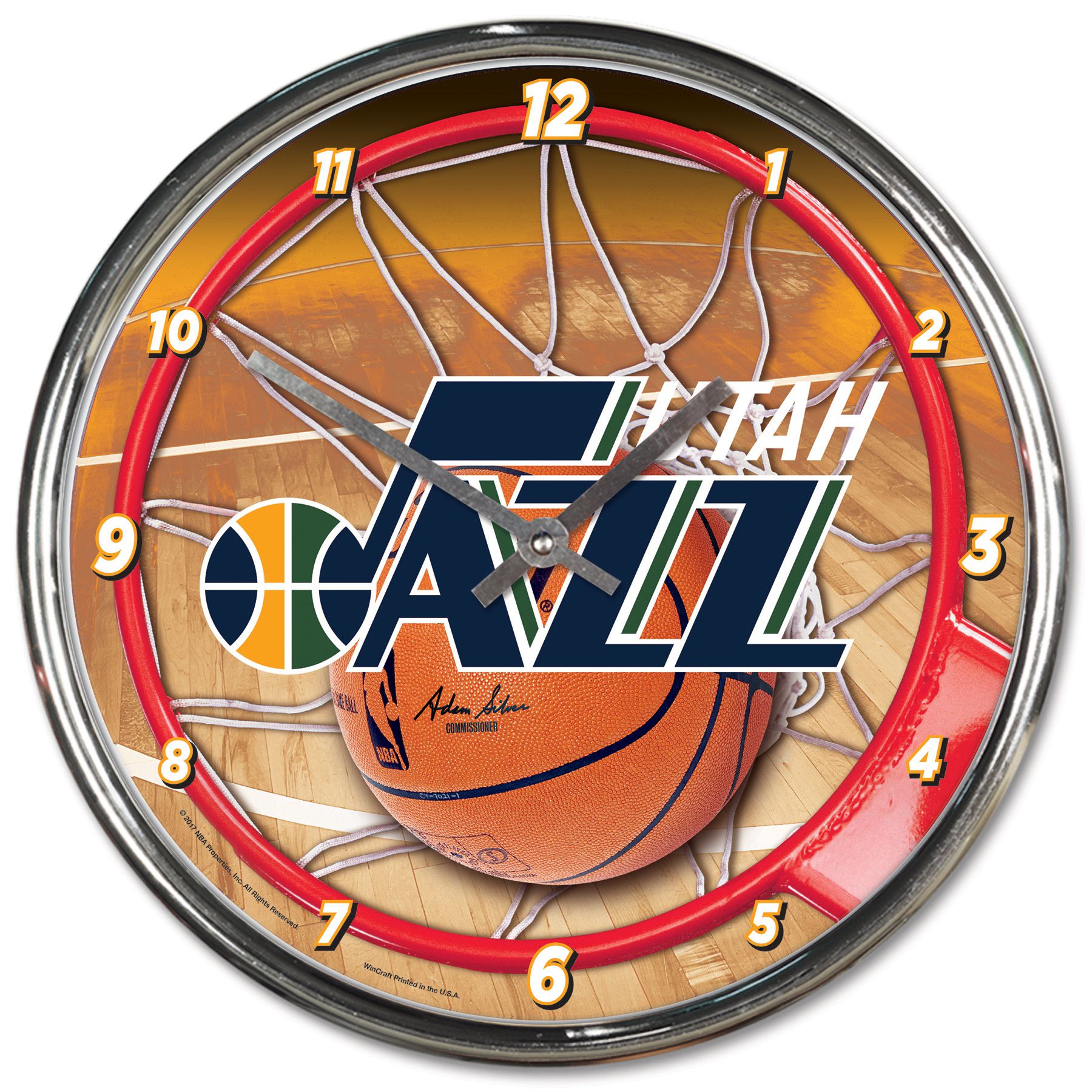 Utah Jazz WinCraft Chrome NBA Wanduhr