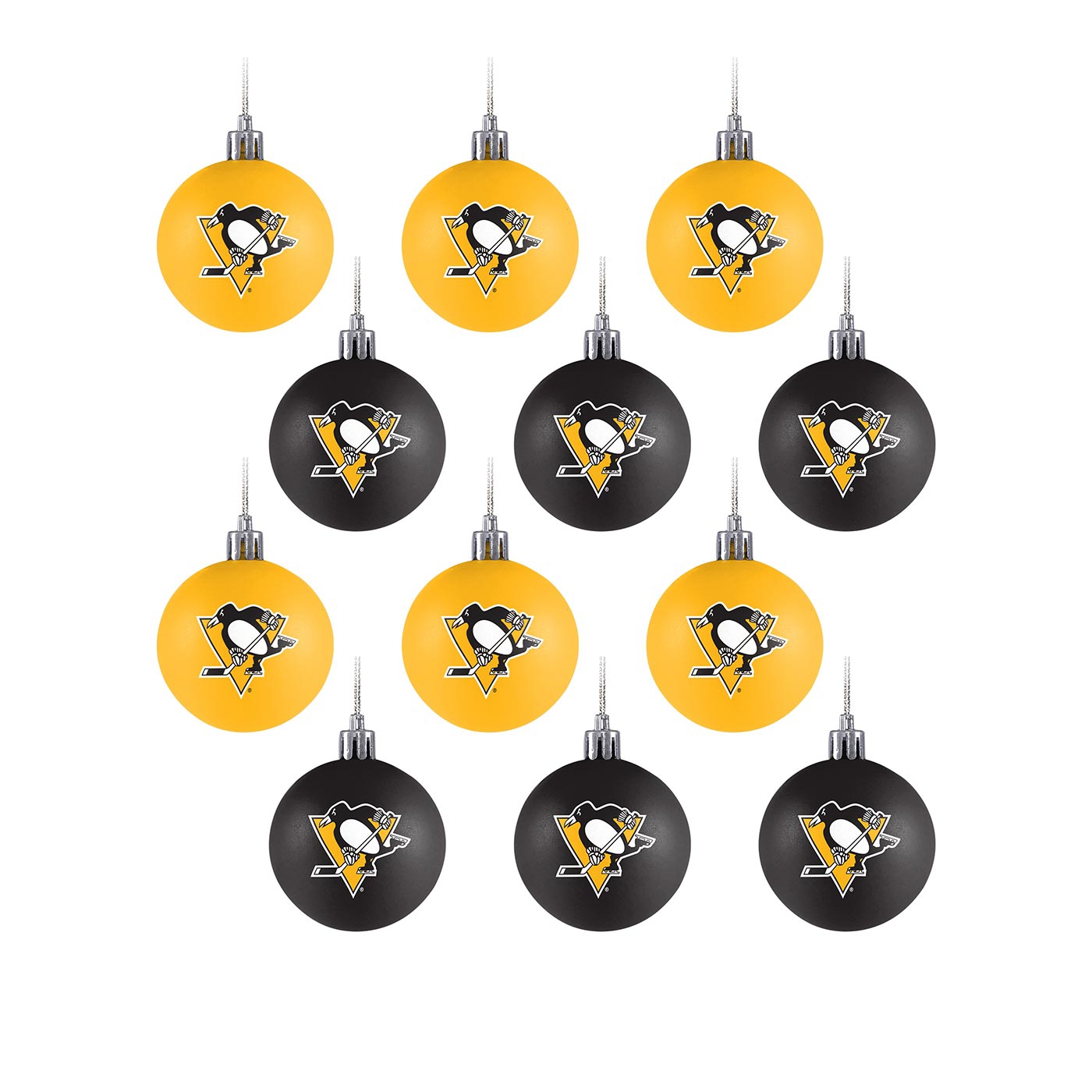Pittsburgh Penguins NHL Christmas Ornament Set (12-Piece)