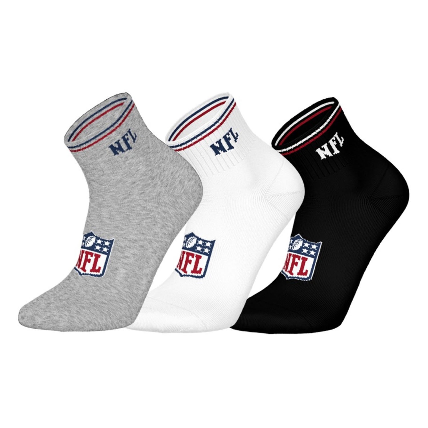 NFL Shield Set Football Quarter Socken (3er-Pack)