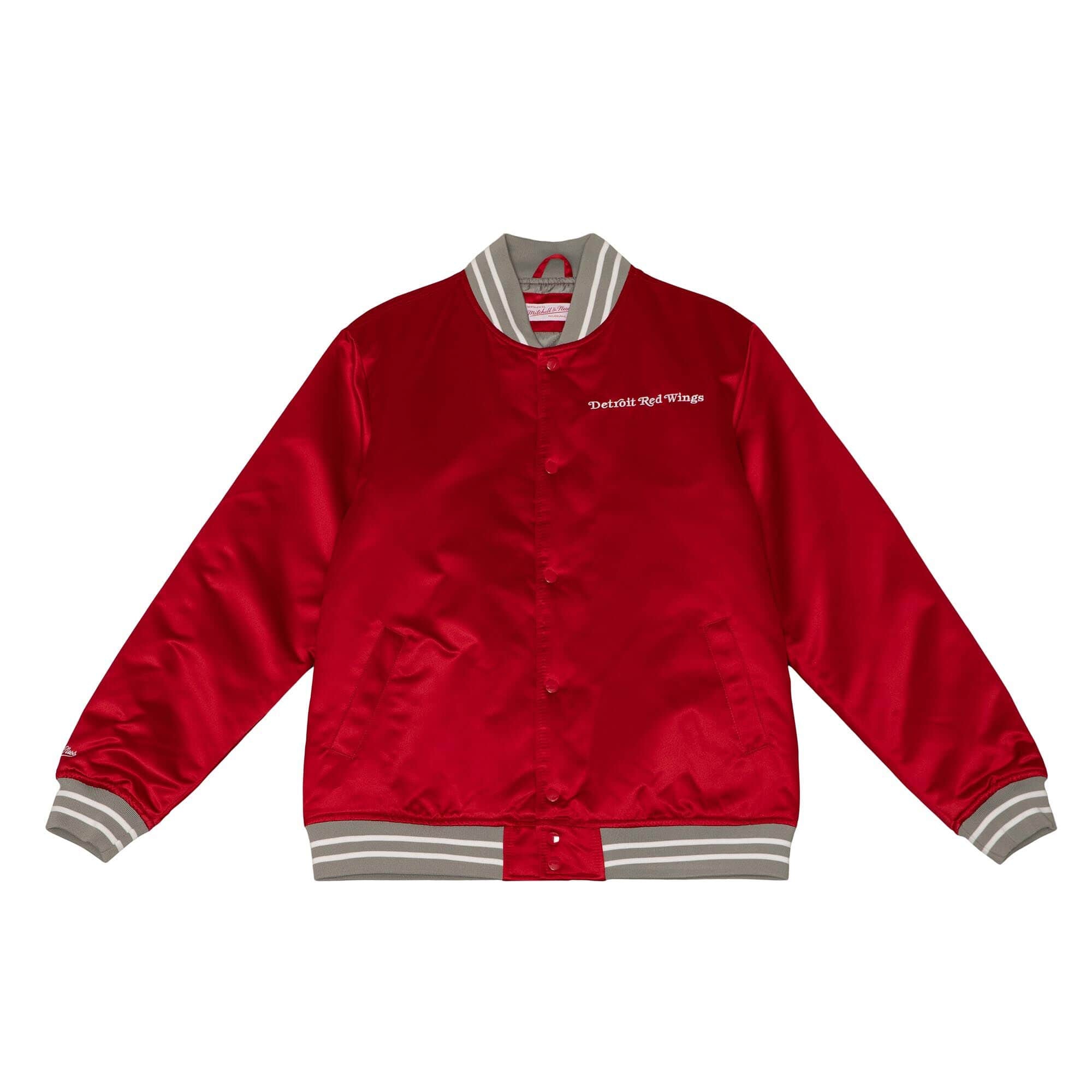 Detroit Red Wings Heavyweight Satin Mitchell & Ness NHL Jacket Red