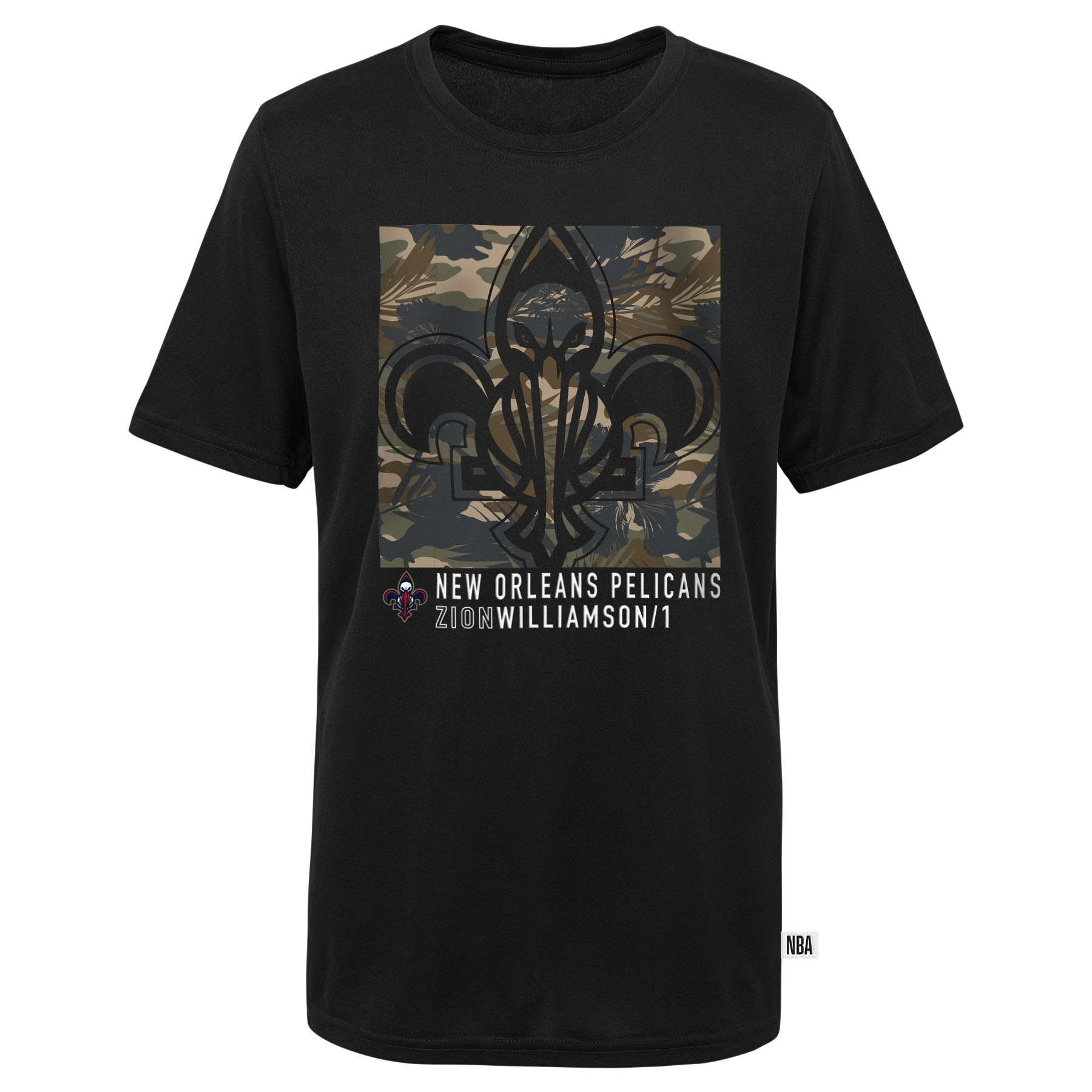 New Orleans Pelicans Zion Williamson Camo Logo NBA T-Shirt Schwarz