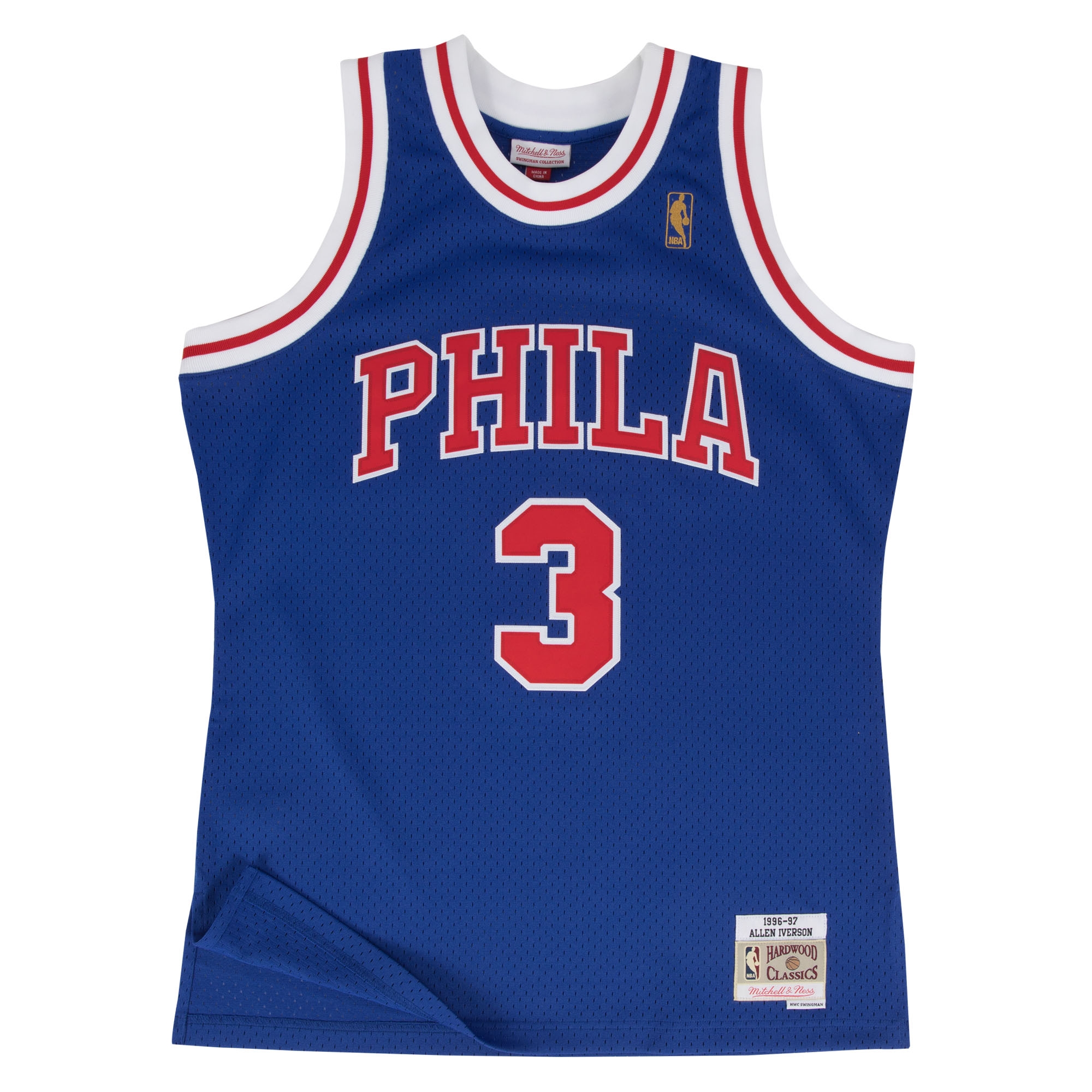 Allen Iverson #3 Philadelphia 76ers 1996-97 Swingman NBA Trikot Blau