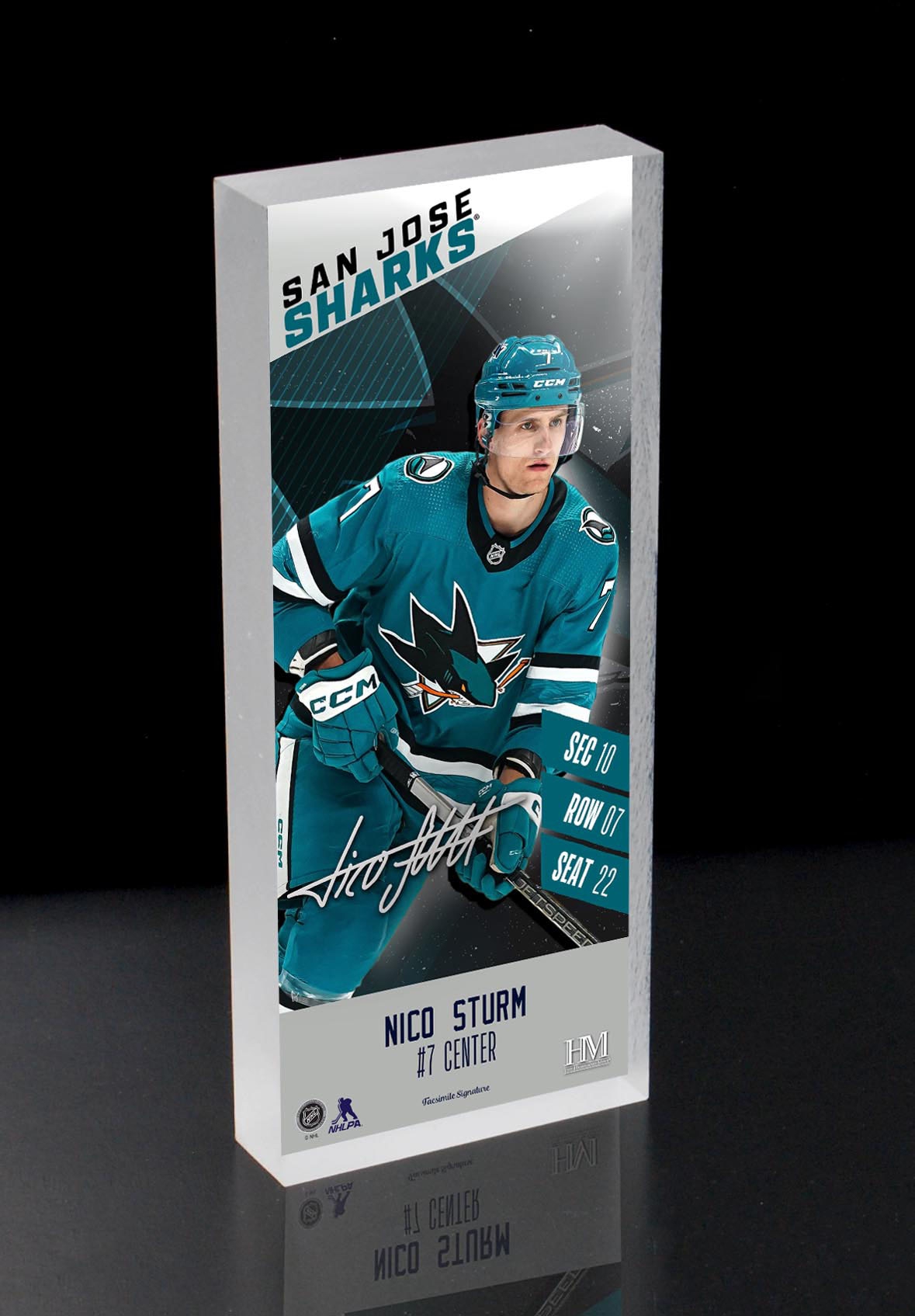 Nico Sturm San Jose SharksNHL Player Ticket 3D Block Art