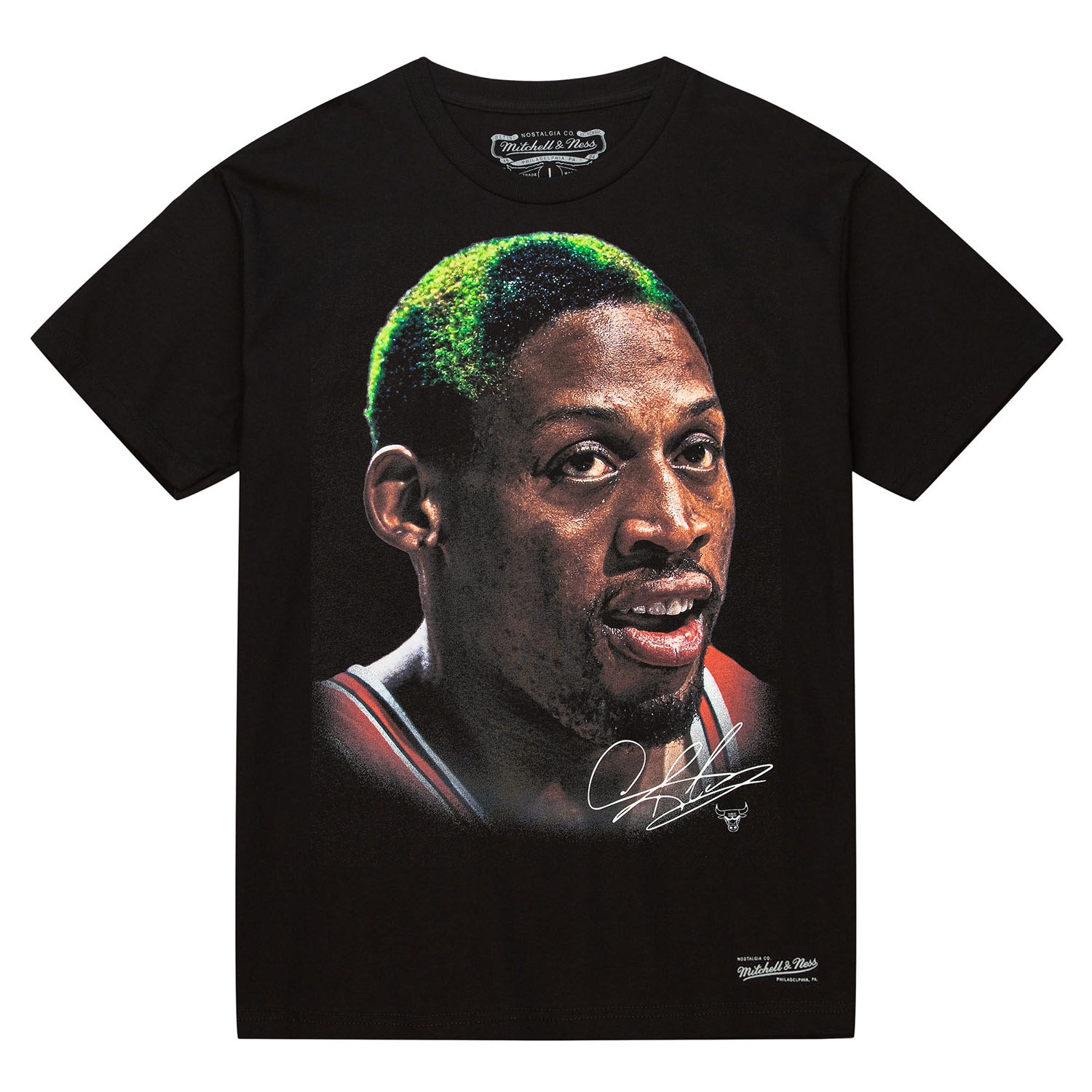 Dennis Rodman Mitchell & Ness Real Big Face NBA Tee Schwarz