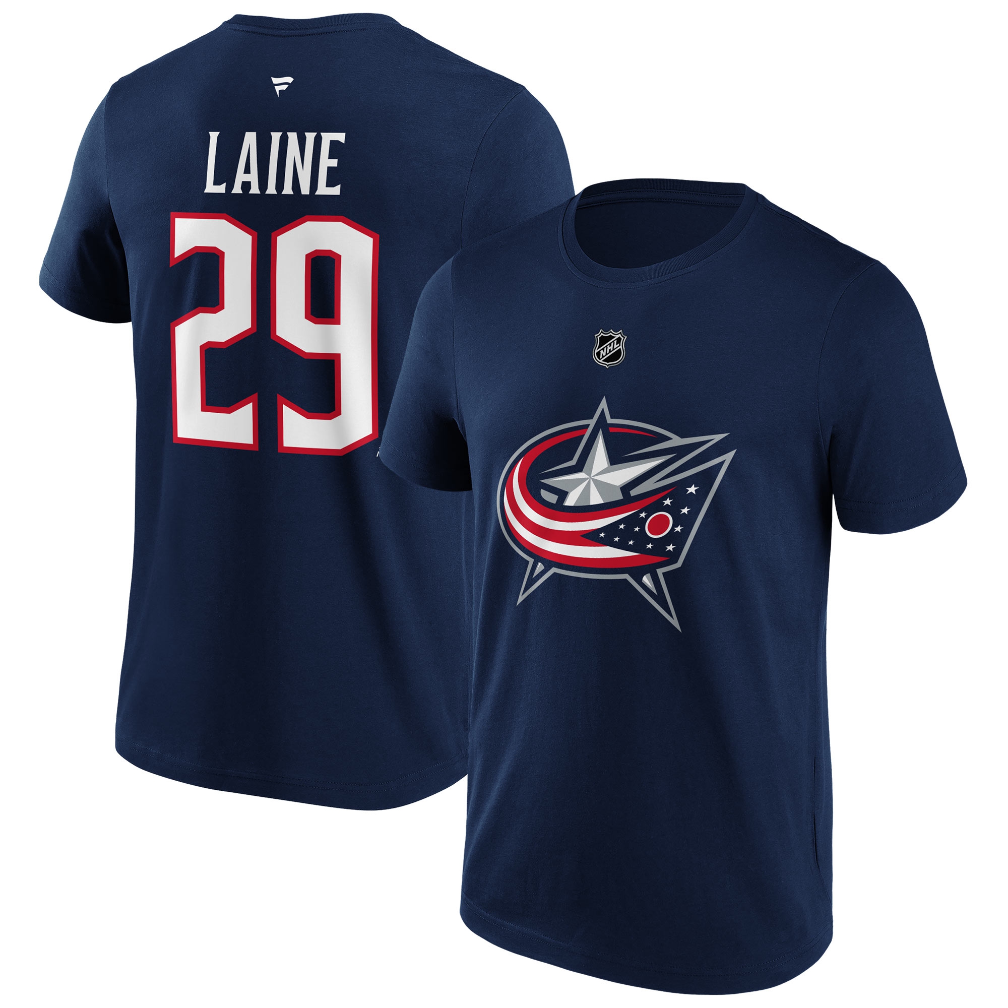 Patrik Laine #29 Columbus Blue Jackets Player NHL T-Shirt Navy