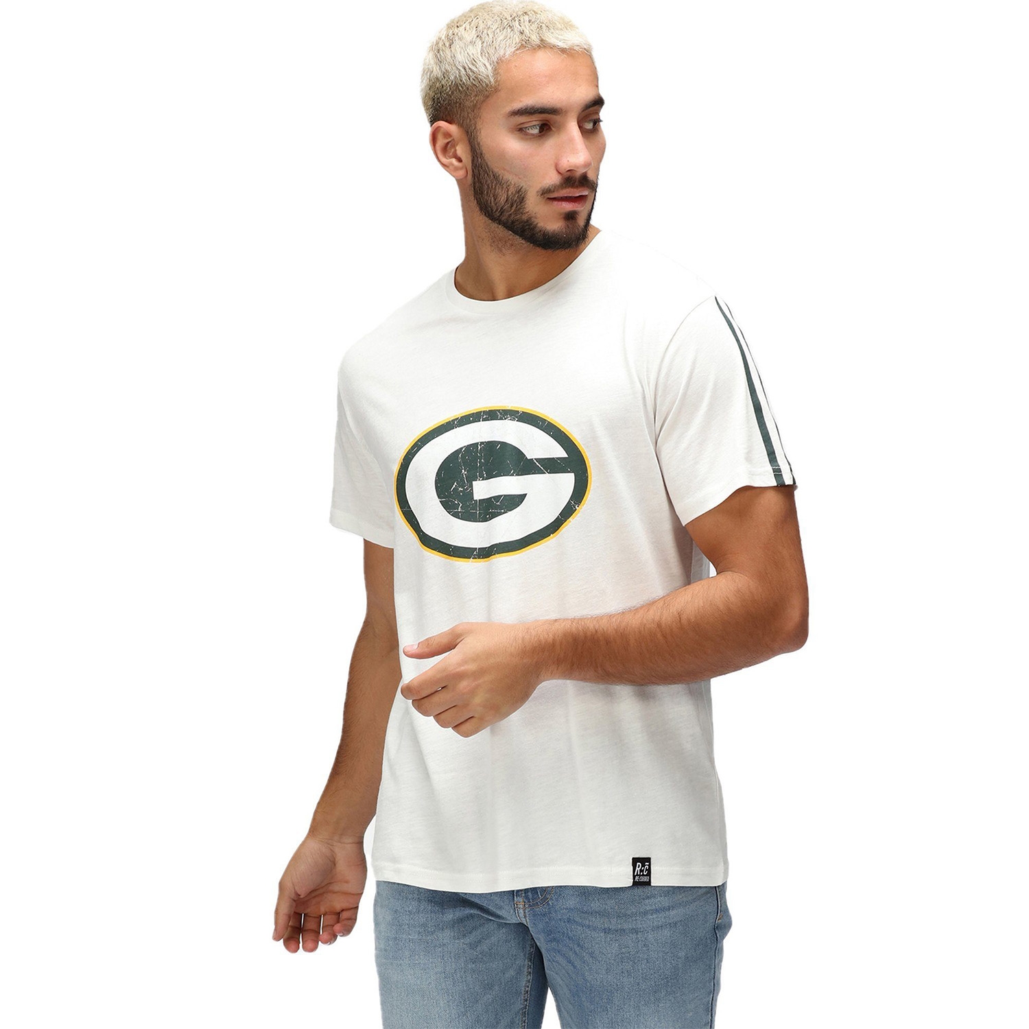Green Bay Packers Recovered Ecru Slub NFL T-Shirt Cream