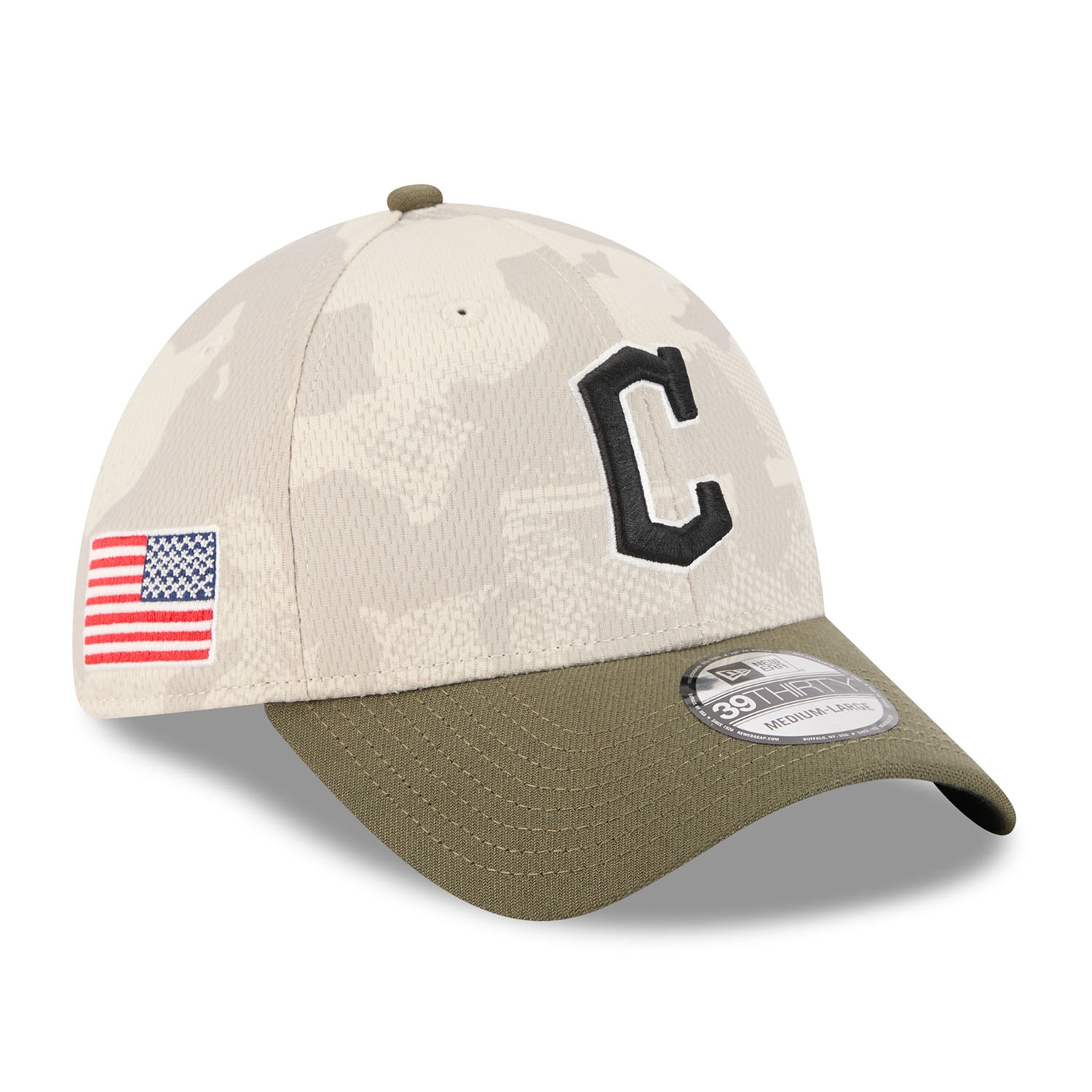 Cleveland Guardians 2025 MLB Armed Forces New Era 39THIRTY Flex Cap