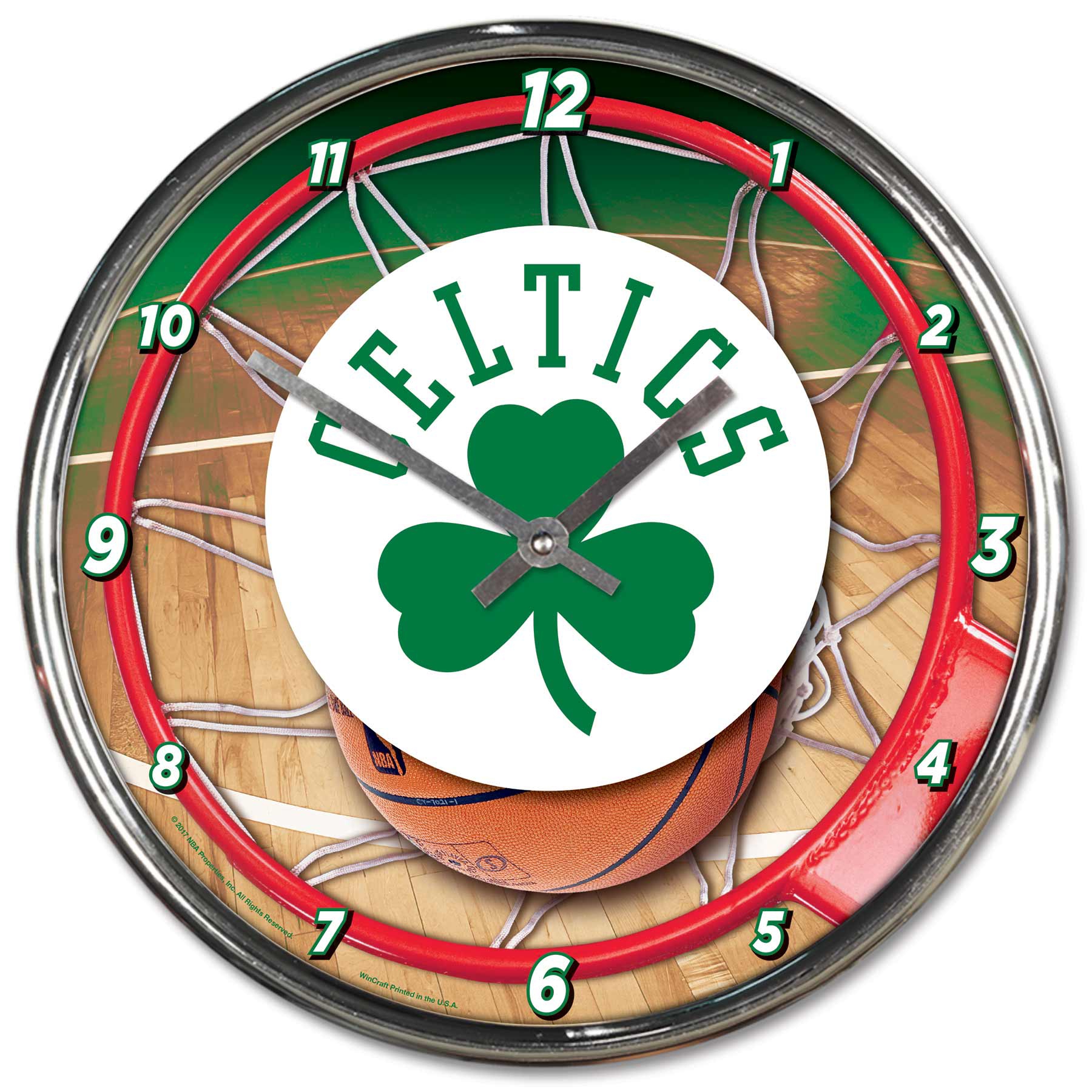 Boston Celtics WinCraft Chrome NBA Wall Clock