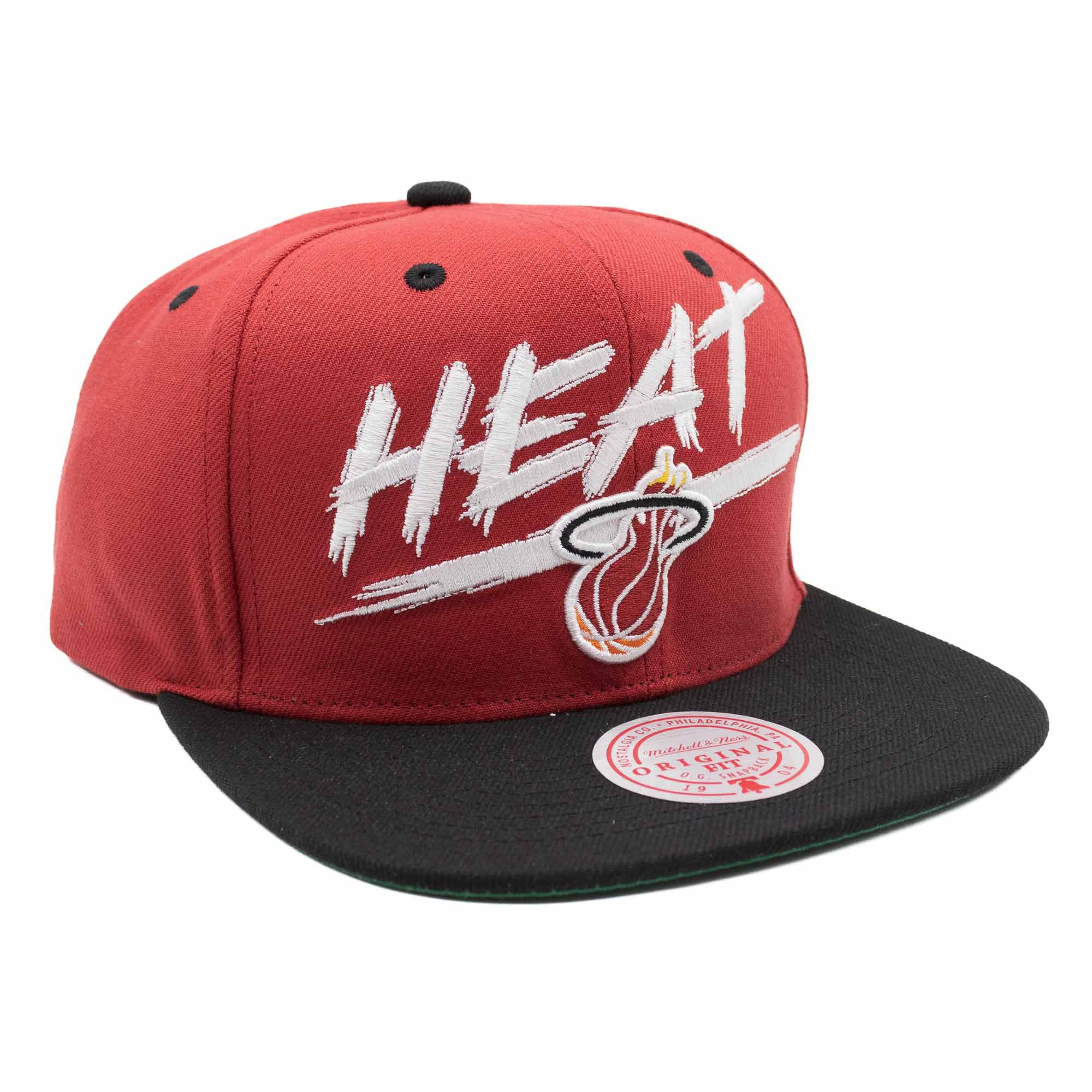 Miami Heat Transcript Mitchell & Ness Snapback NBA Cap