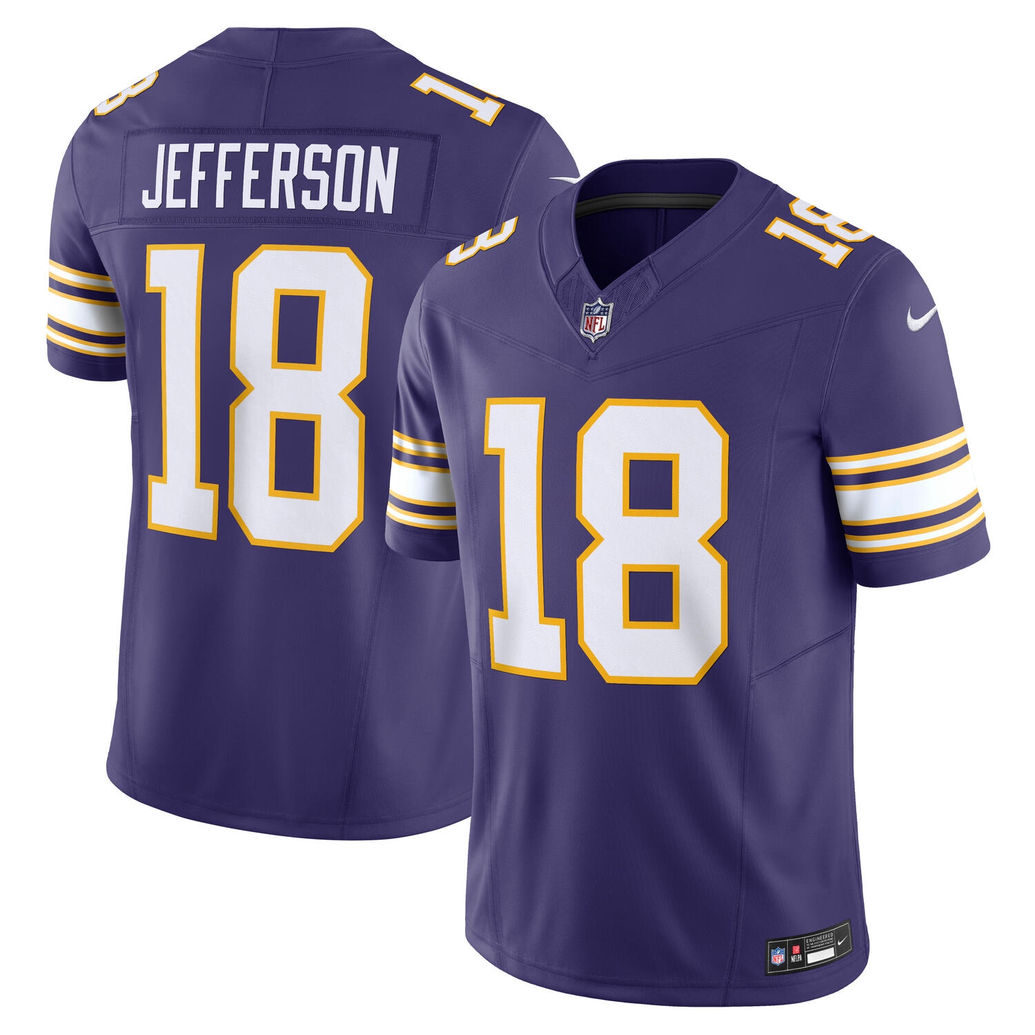 Justin Jefferson #18 Minnesota Vikings Classic Nike Vapor F.U.S.E. Limited NFL Trikot Lila