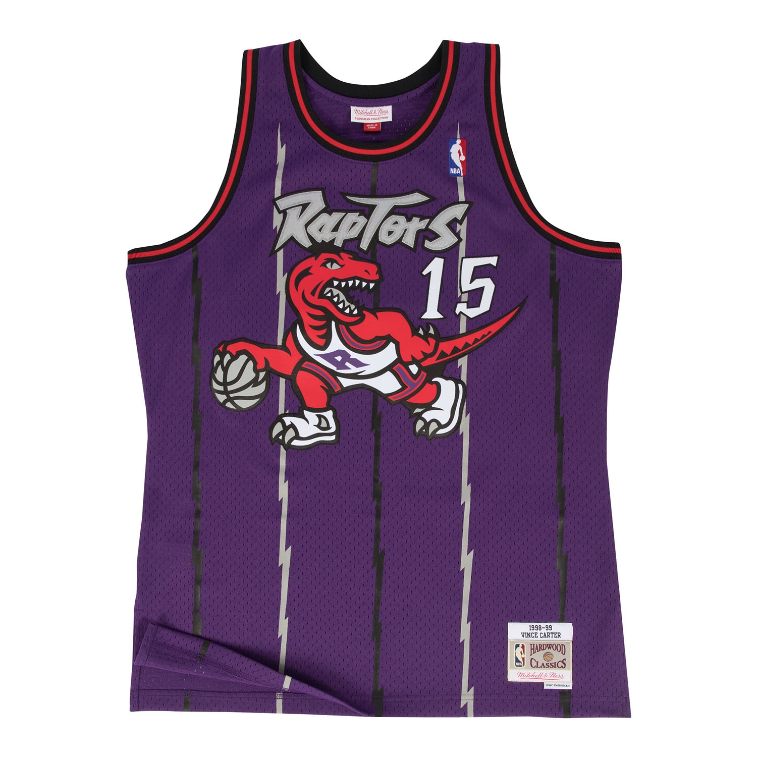 Vince Carter #15 Toronto Raptors 1998-99 Mitchell & Ness Swingman NBA Trikot Lila
