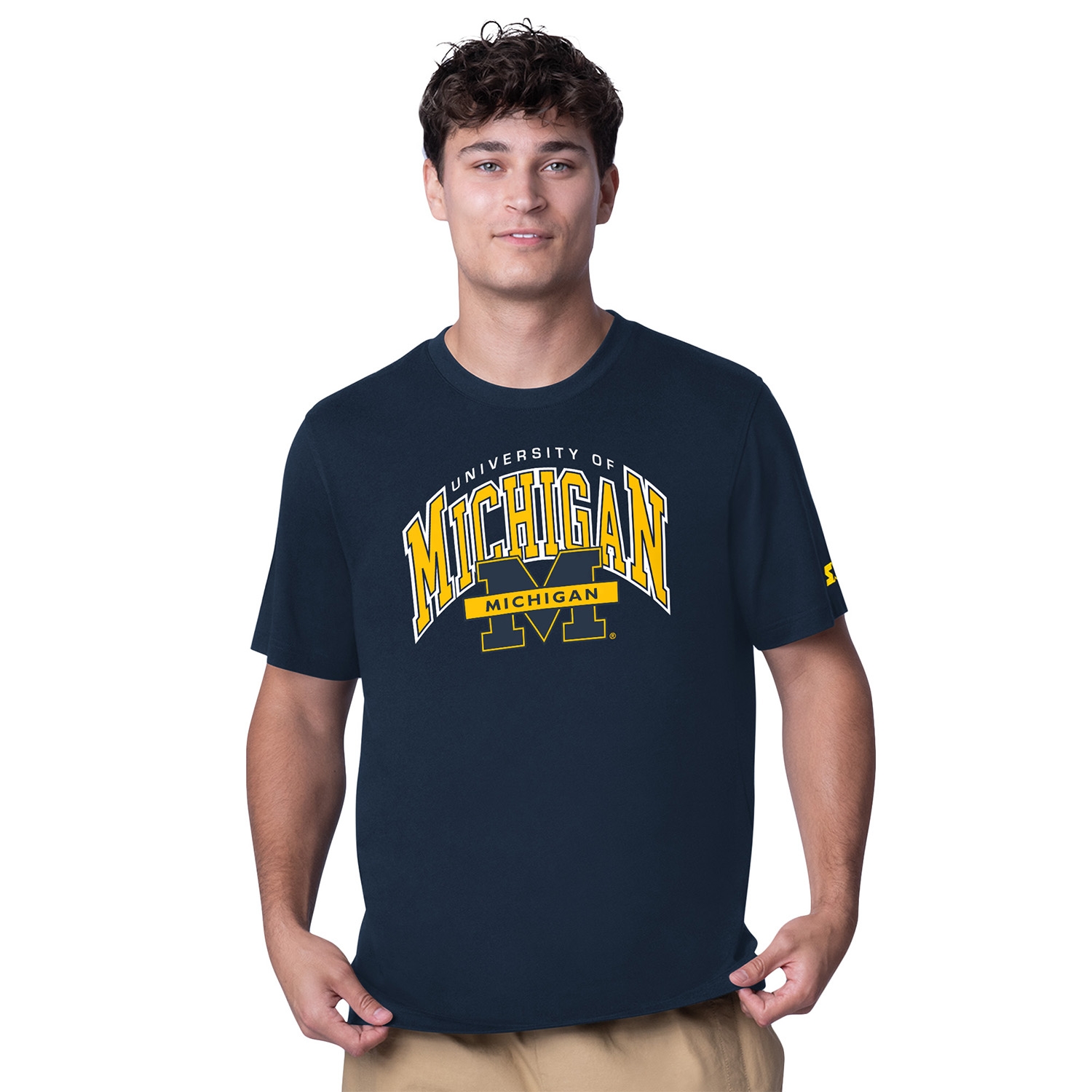 Michigan Wolverines Starter Team Arch NCAA T-Shirt Navy