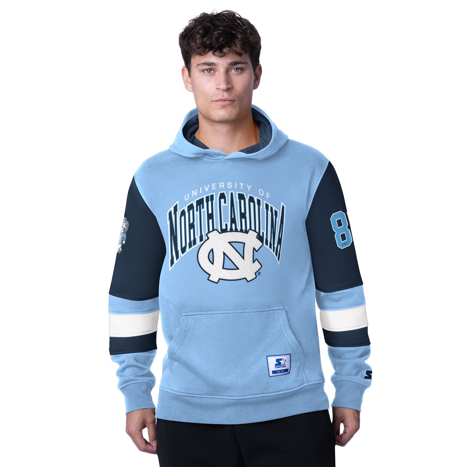 North Carolina Tar Heels Starter End Zone NCAA Hoodie Blau