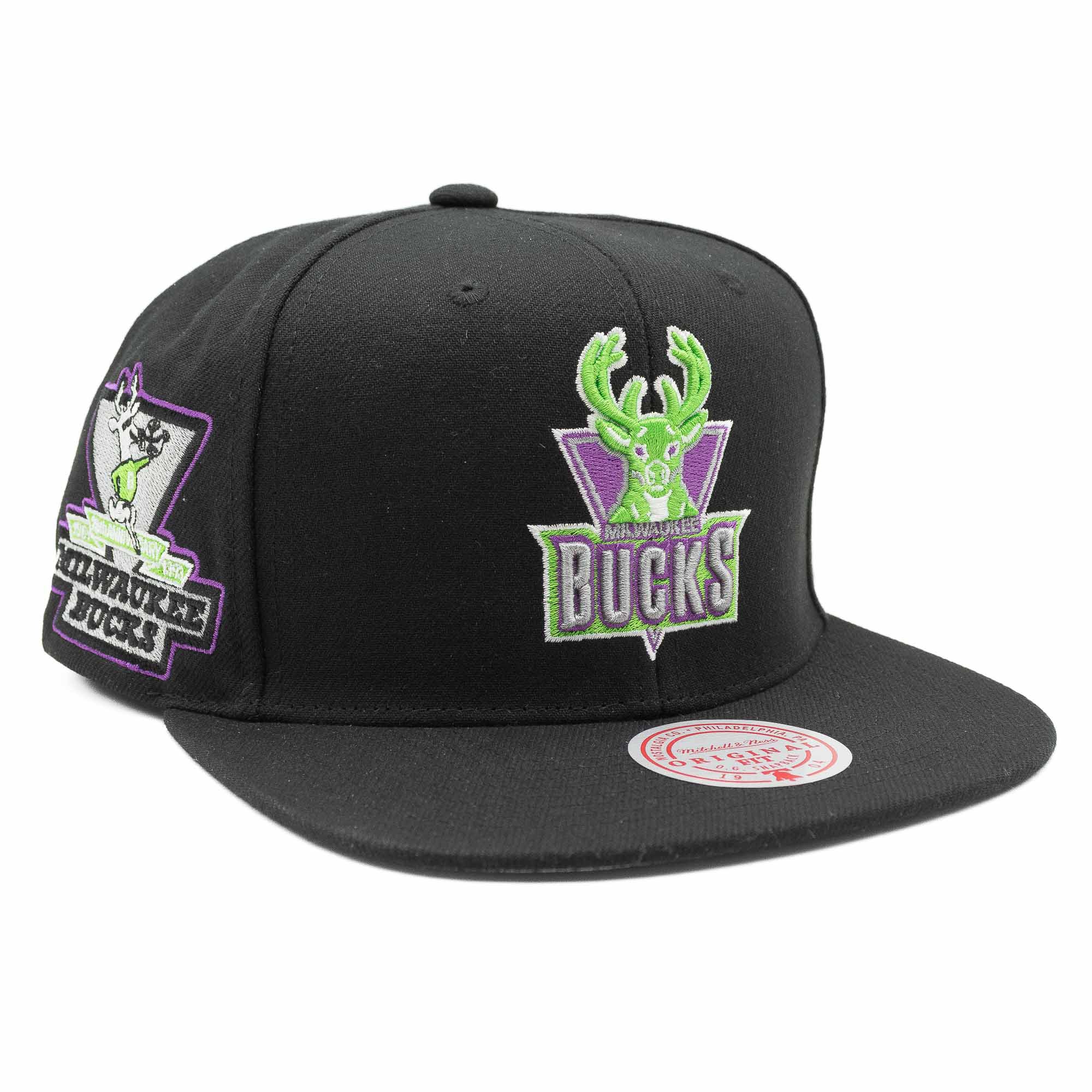 Milwaukee Bucks Neon Tropical Mitchell & Ness Snapback NBA Cap