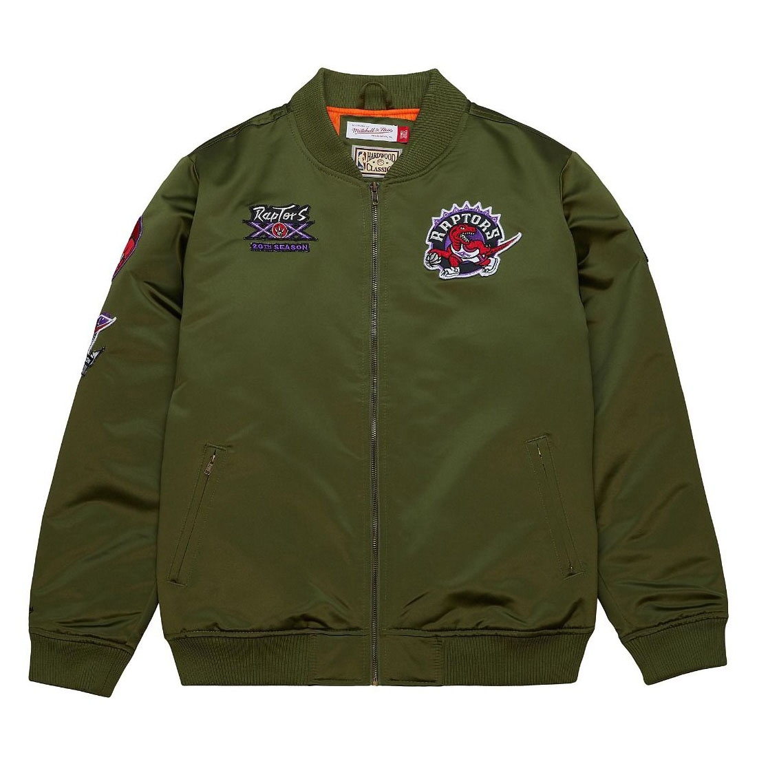 Toronto Raptors Olive Mitchell & Ness Heavyweight Satin NBA Jacket