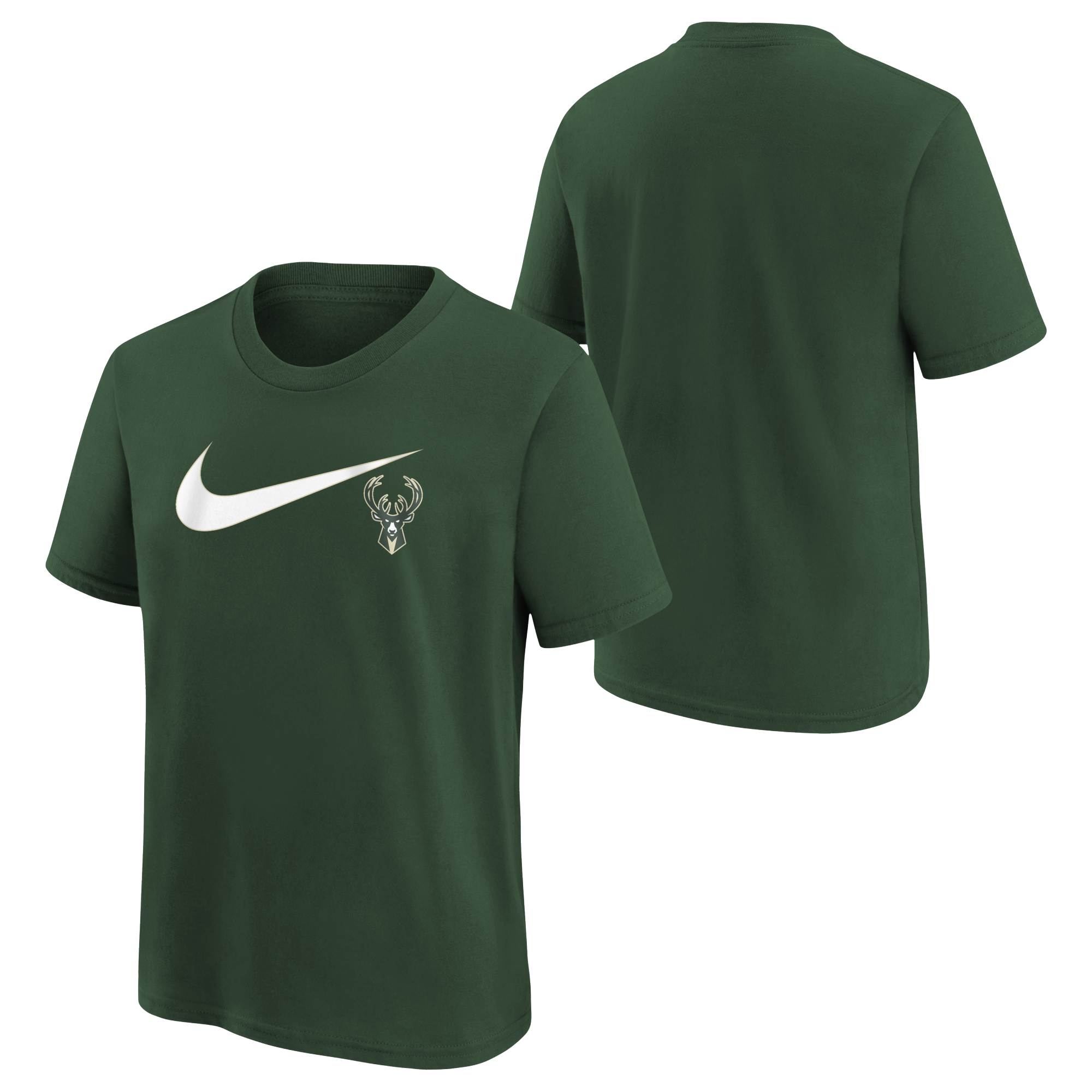 Milwaukee Bucks Nike Swoosh Logo NBA T-Shirt Grün (YOUTH)