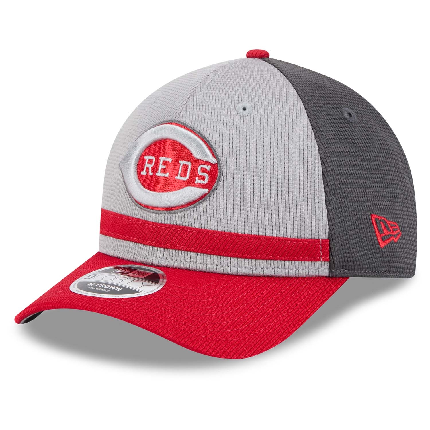 Cincinnati Reds Colorway 2025 MLB Batting Practice 9FORTY M-Crown Snapback Cap Grau