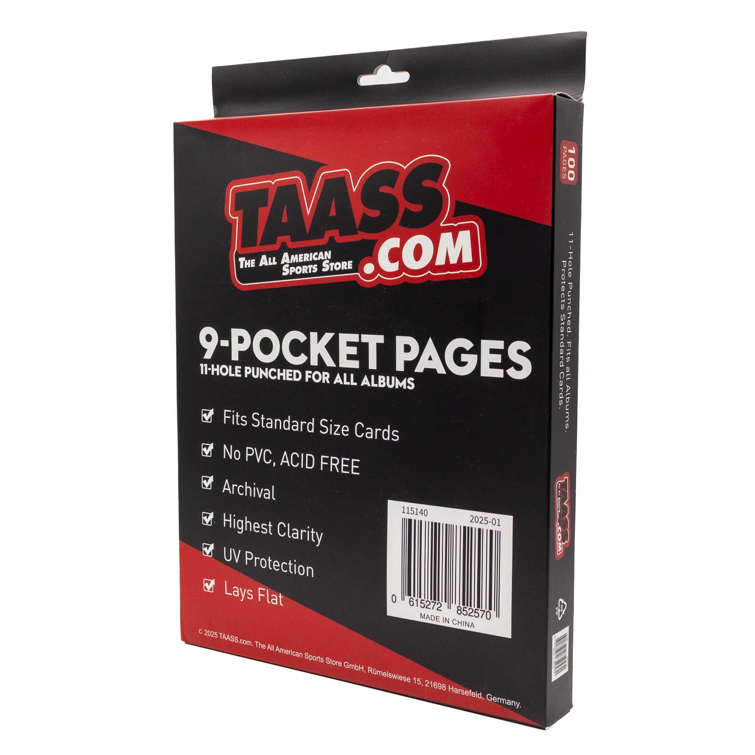 TAASS.com 9-Pocket Album Pages (100 Pages)