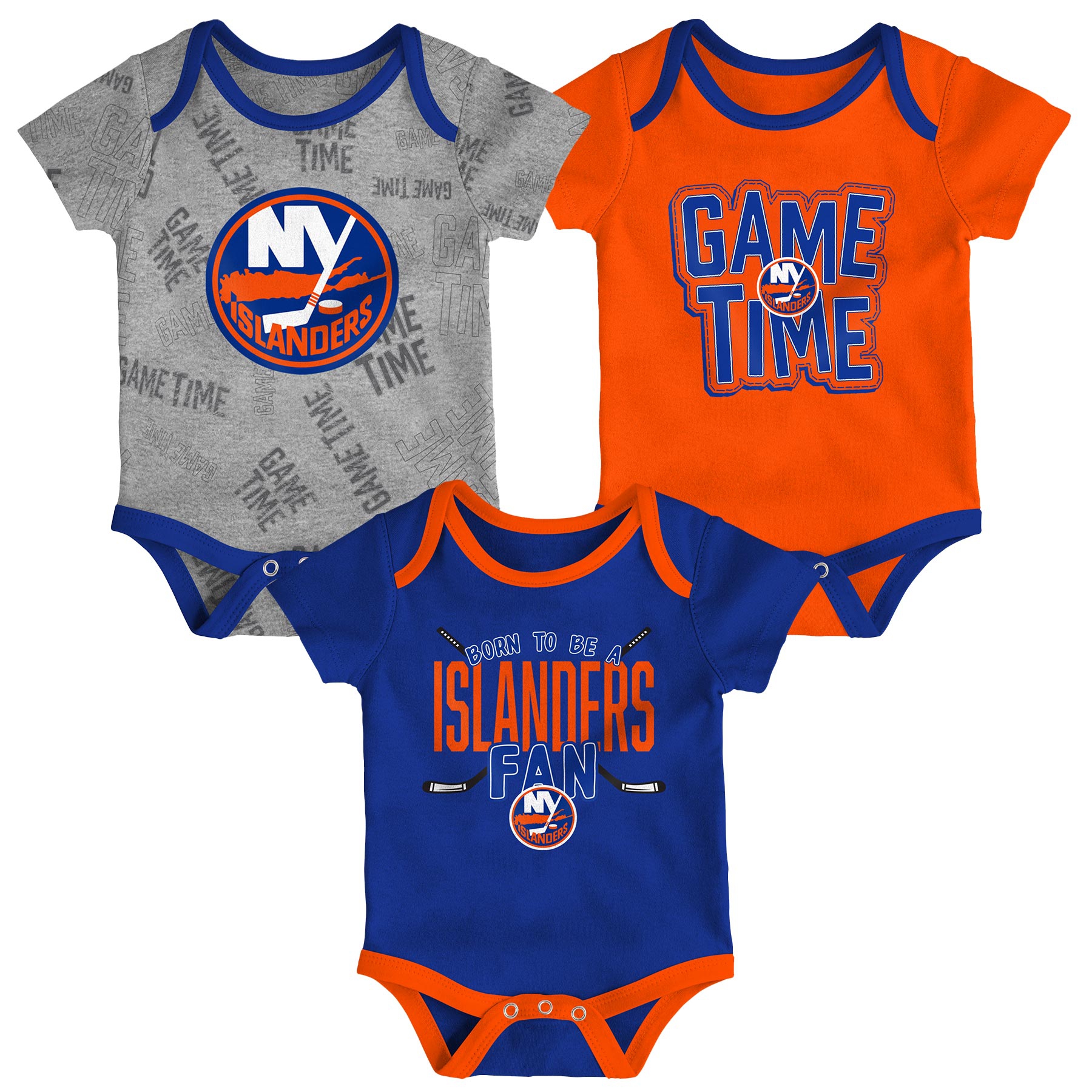 New York Islanders Game Time NHL Baby Bodysuit Set (3-Piece)