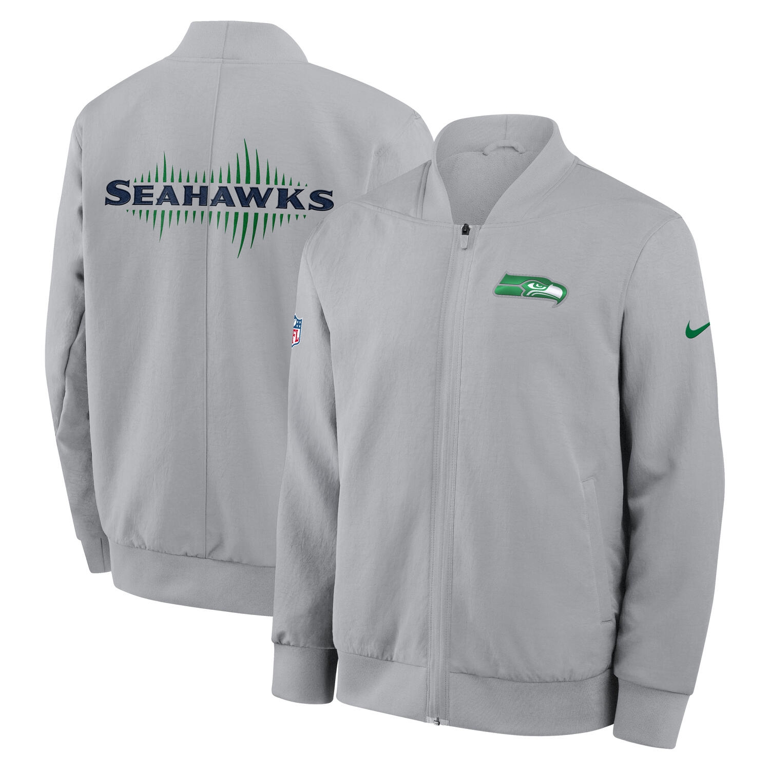 Seattle Seahawks 2025 Rivalries Sideline Bomber Jacke Grau