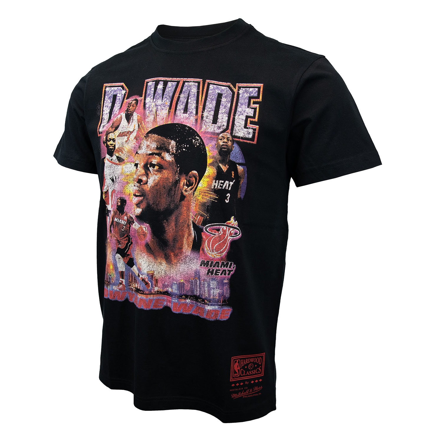 Dwyane Wade Miami Heat Mitchell & Ness Vintage Hype NBA Tee Schwarz