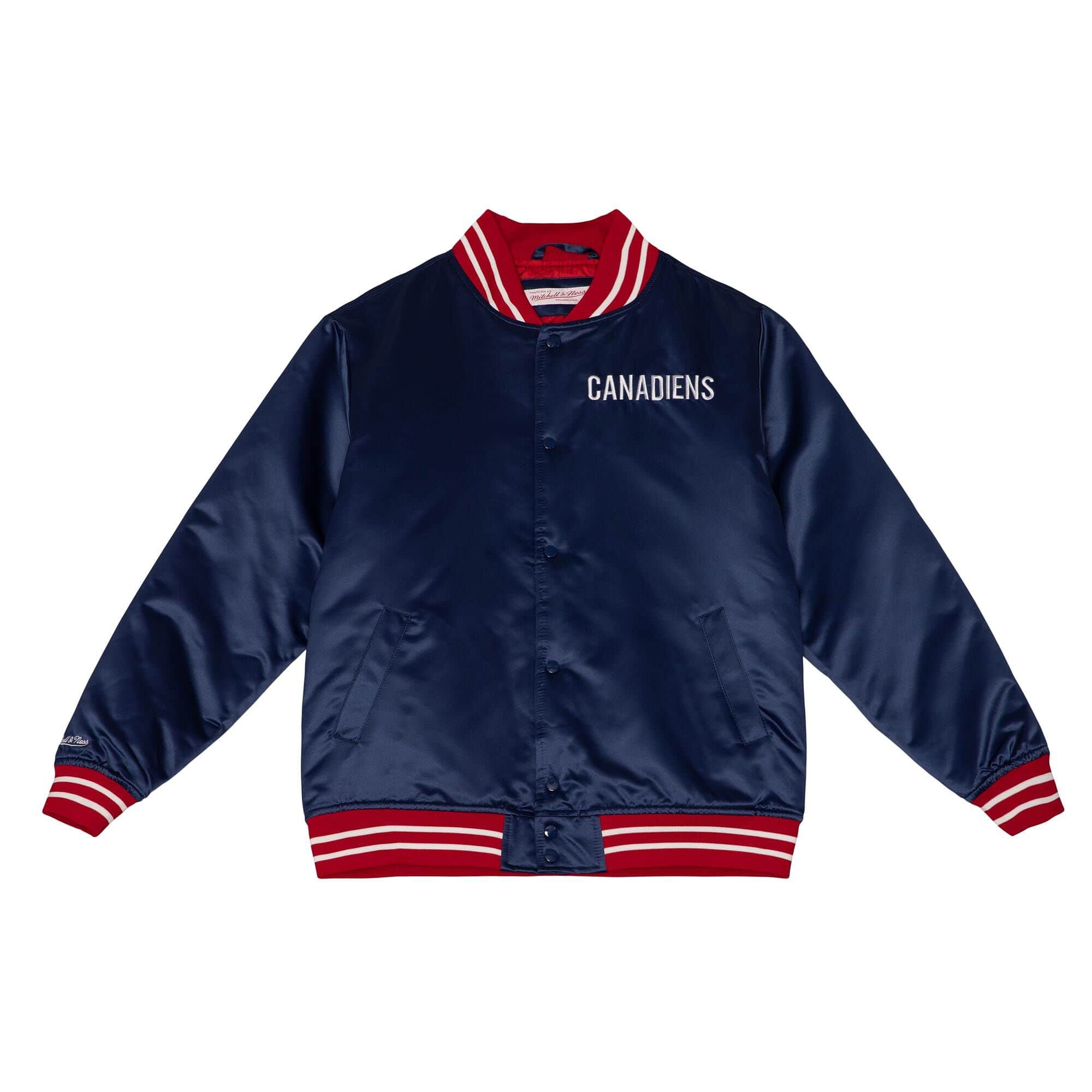 Montreal Canadiens Heavyweight Satin Mitchell & Ness NHL Jacket Navy