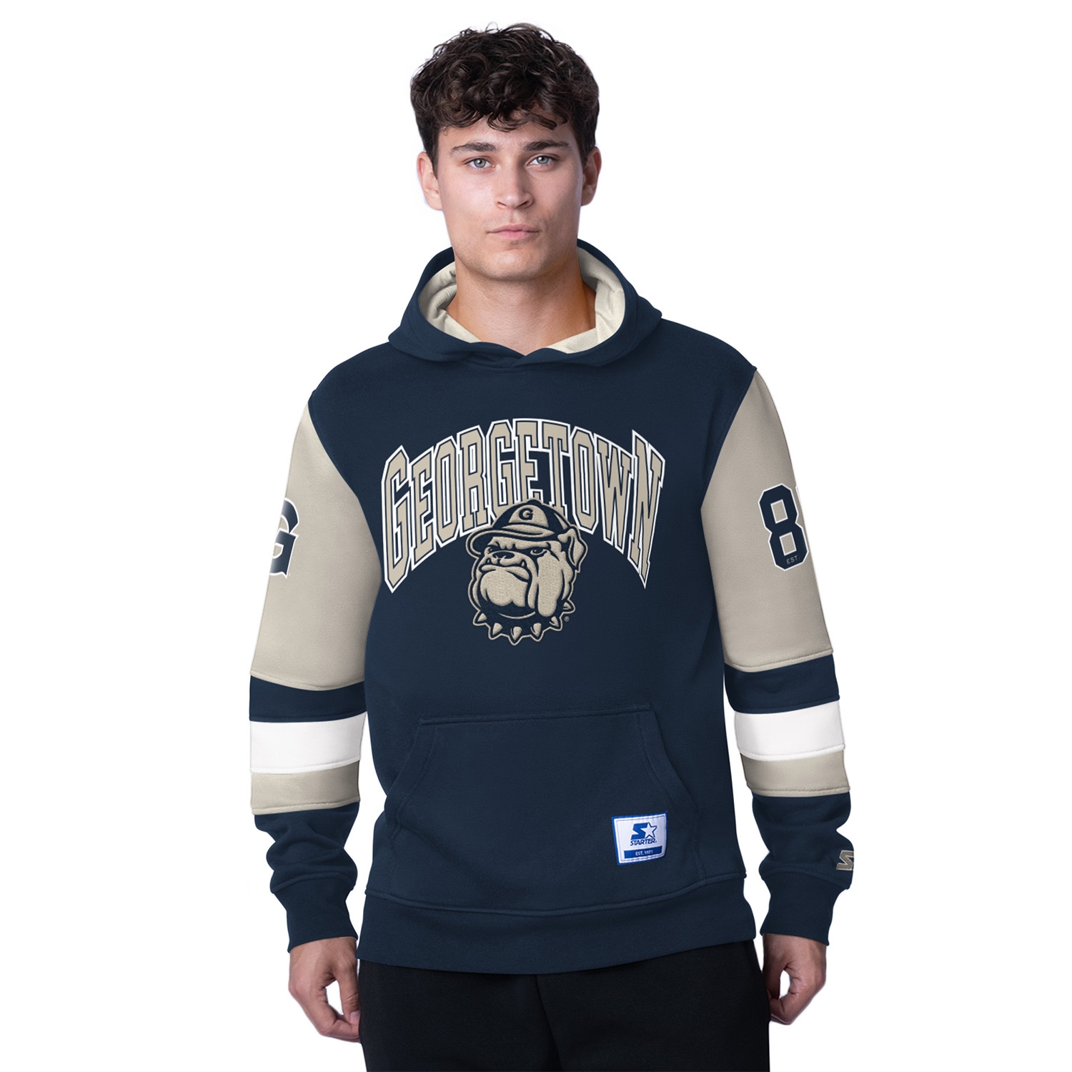 Georgetown Hoyas Starter End Zone NCAA Hoodie Blau