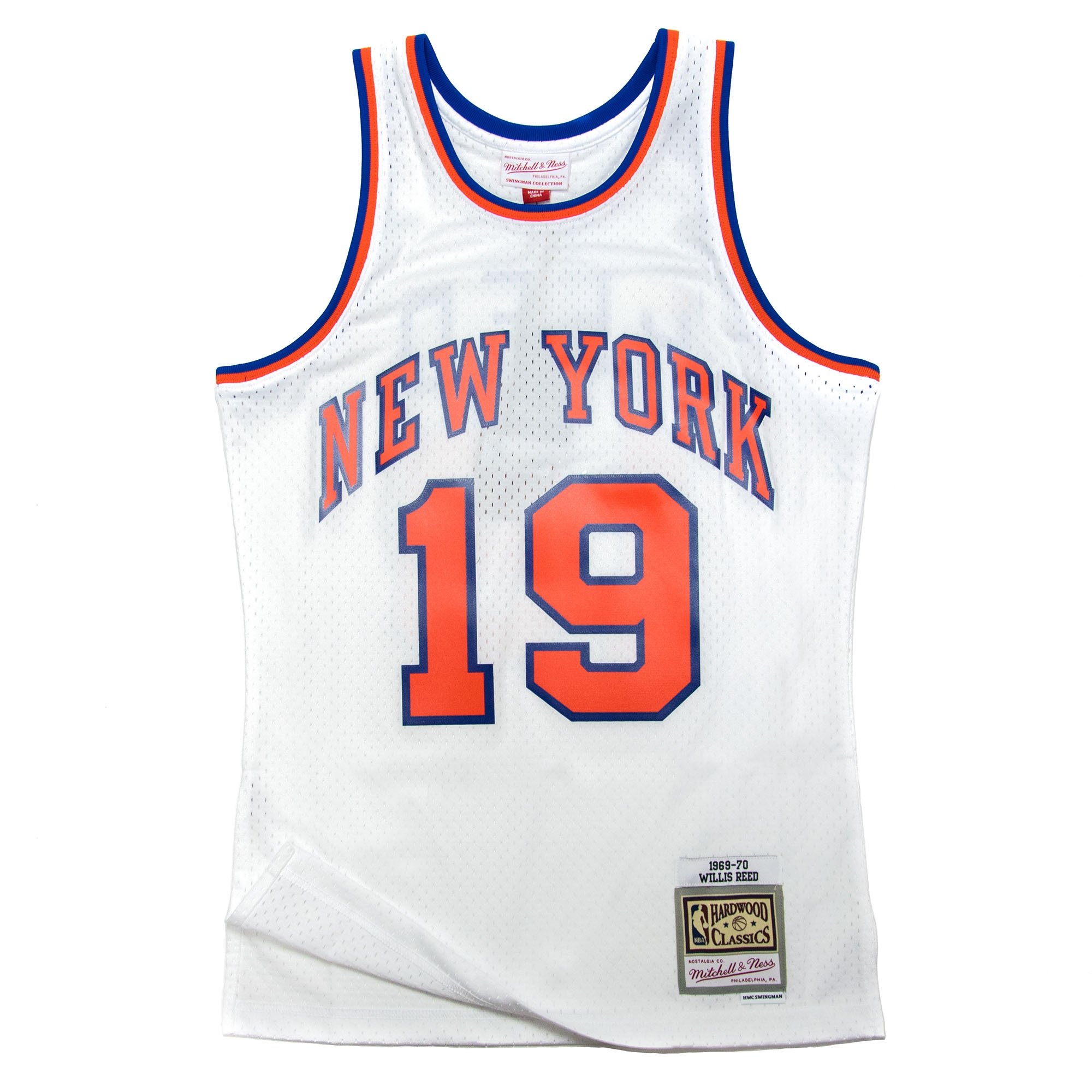 Willis Reed #19 New York Knicks 1969-70 Mitchell & Ness Swingman NBA Jersey White