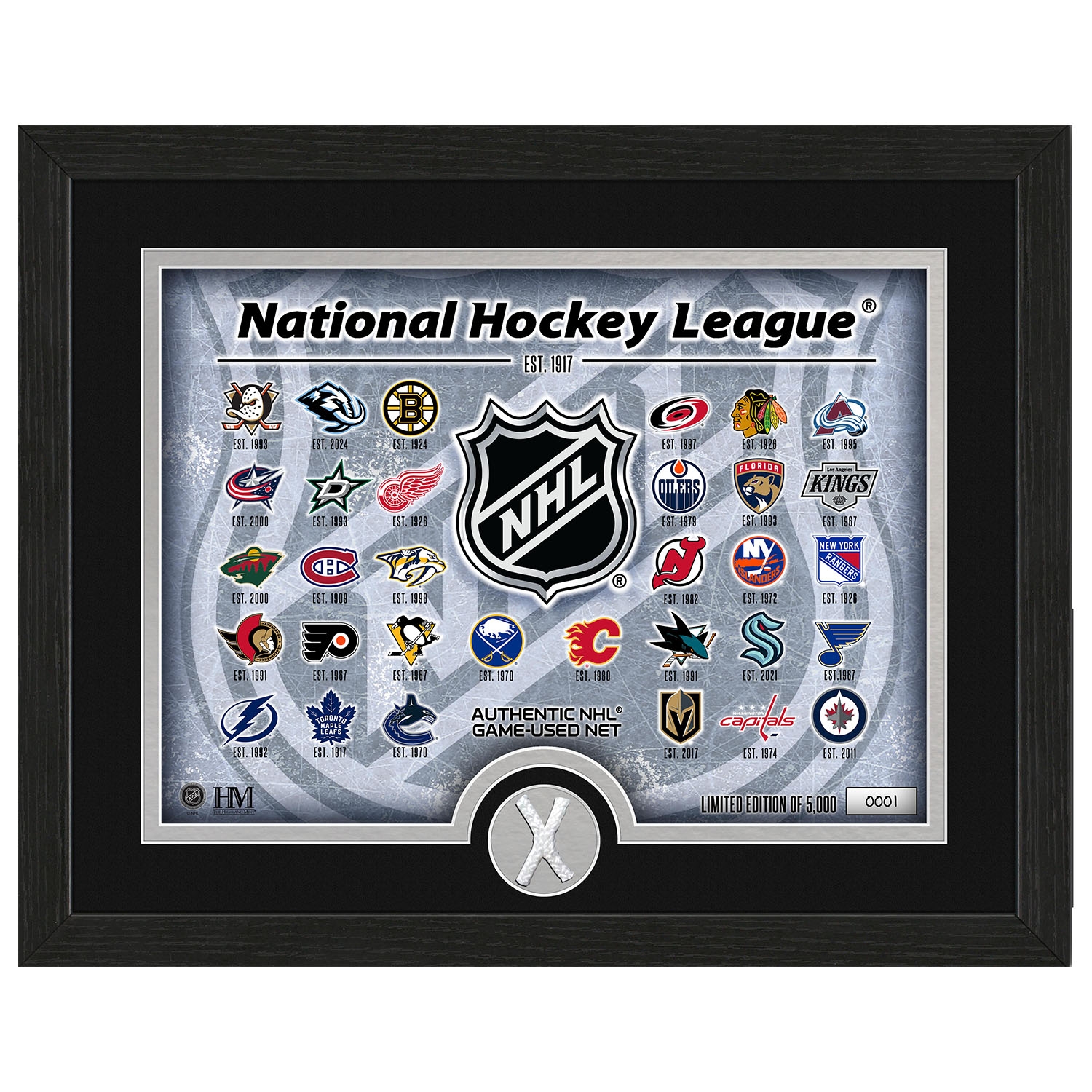 Highland Mint NHL Logos & Game-Used Net Hockey Frame