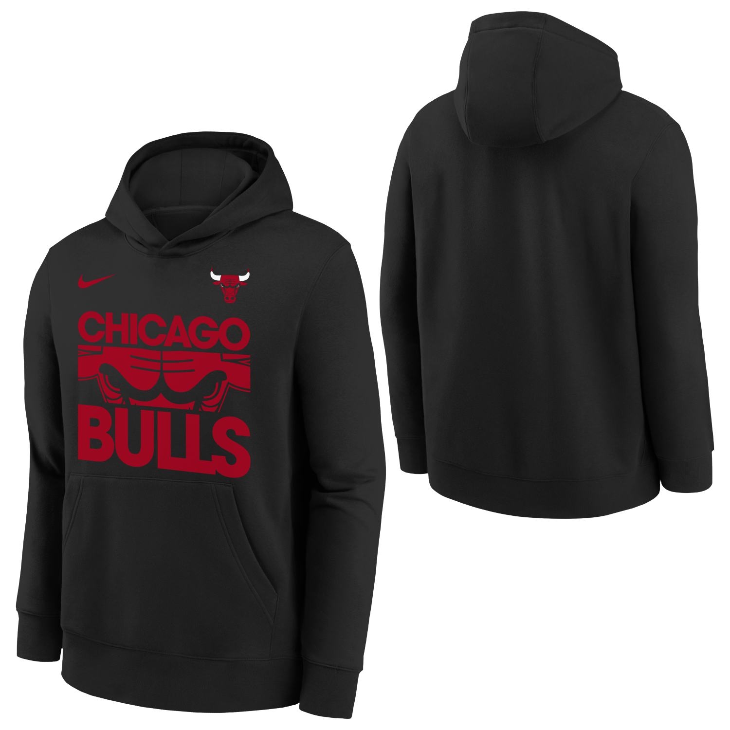 Chicago Bulls NBA Courtside Nike Club Hoodie Schwarz (YOUTH)