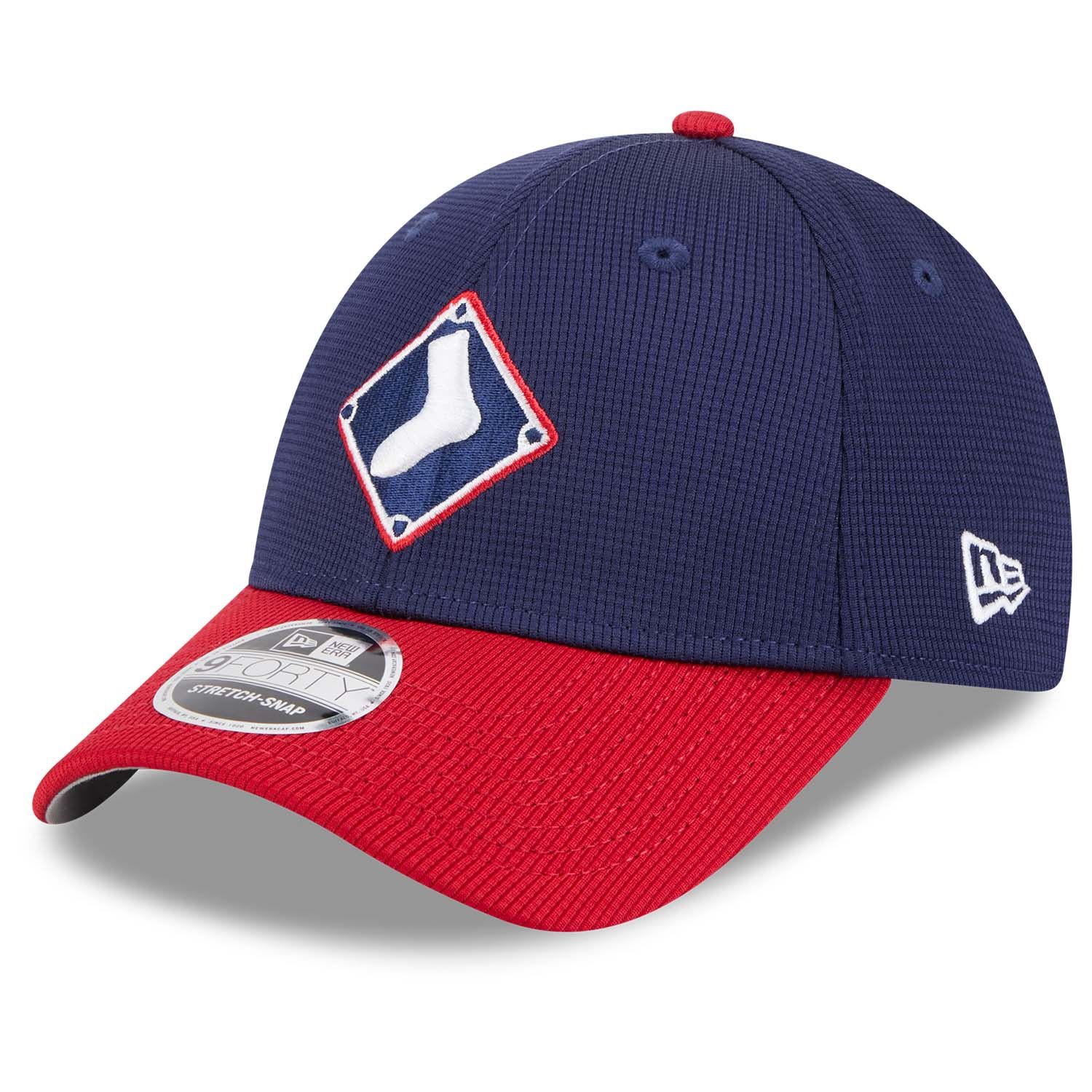 Chicago White Sox 2025 MLB Batting Practice Stretch-Snap 9FORTY Adjustable Cap