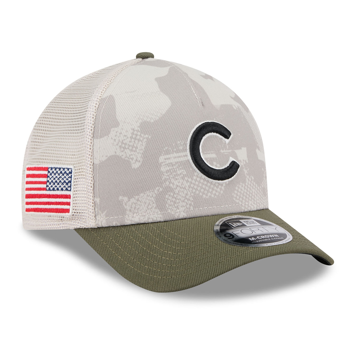 Chicago Cubs 2025 MLB Armed Forces 9FORTY M-Crown A-Frame Snapback Cap