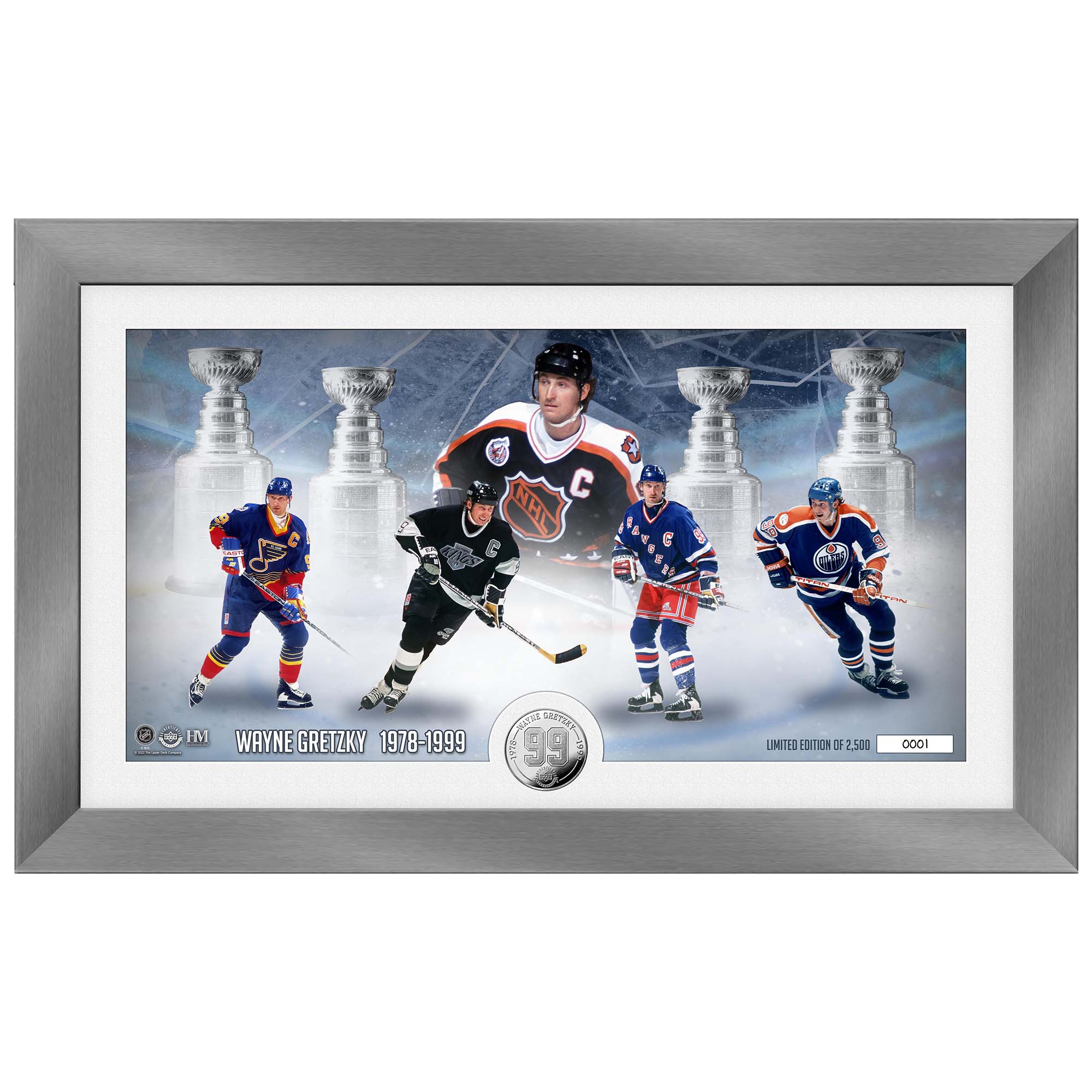 Wayne Gretzky The Great One Panorama Silver Coin Framed NHL Photo