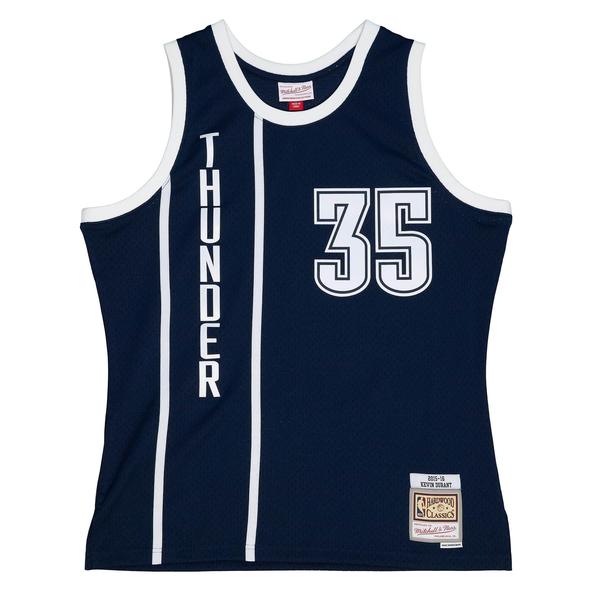 Kevin Durant #35 Oklahoma City Thunder 2015-16 Mitchell & Ness Swingman NBA Jersey Navy