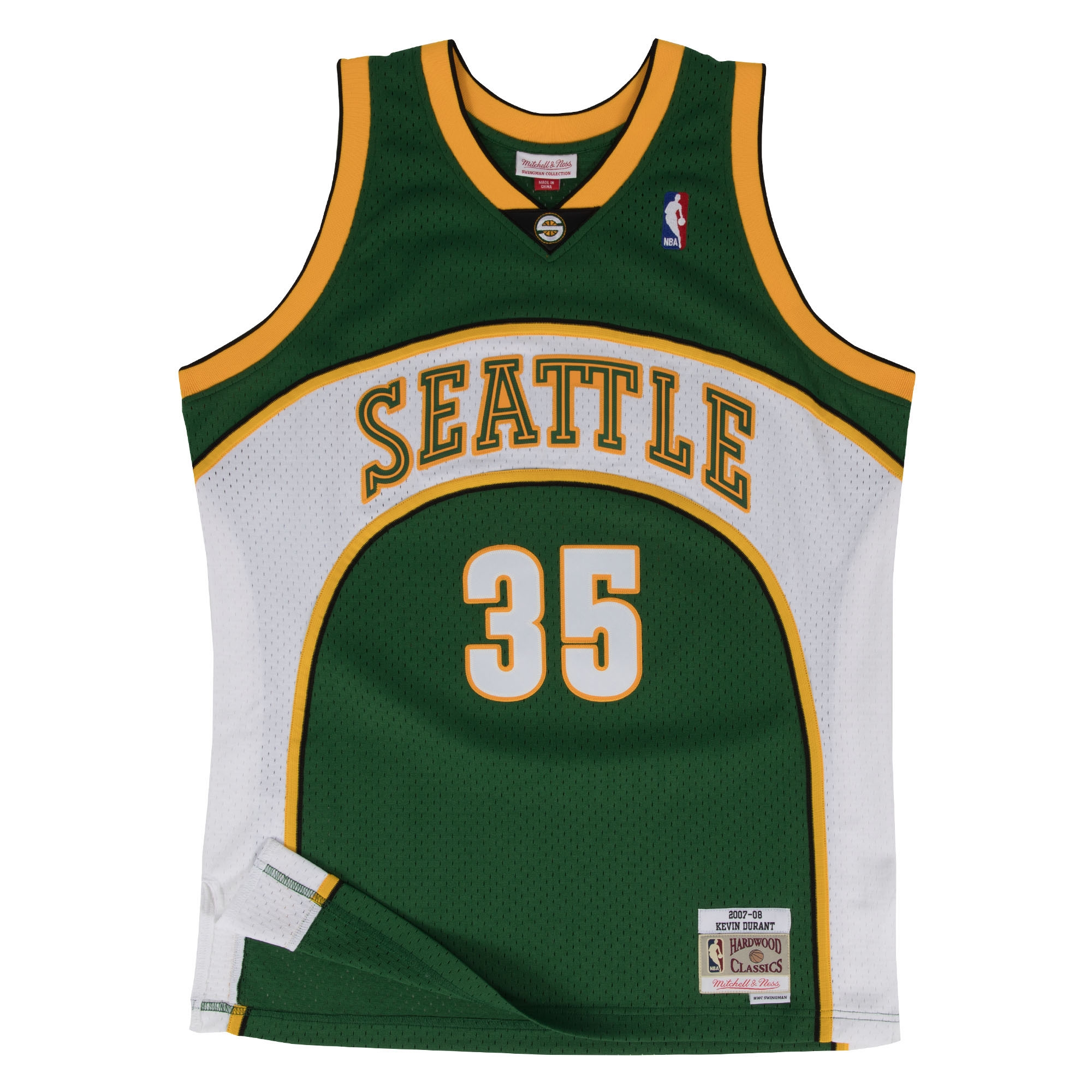 Kevin Durant #35 Seattle SuperSonics 2007-08 Swingman NBA Jersey Green