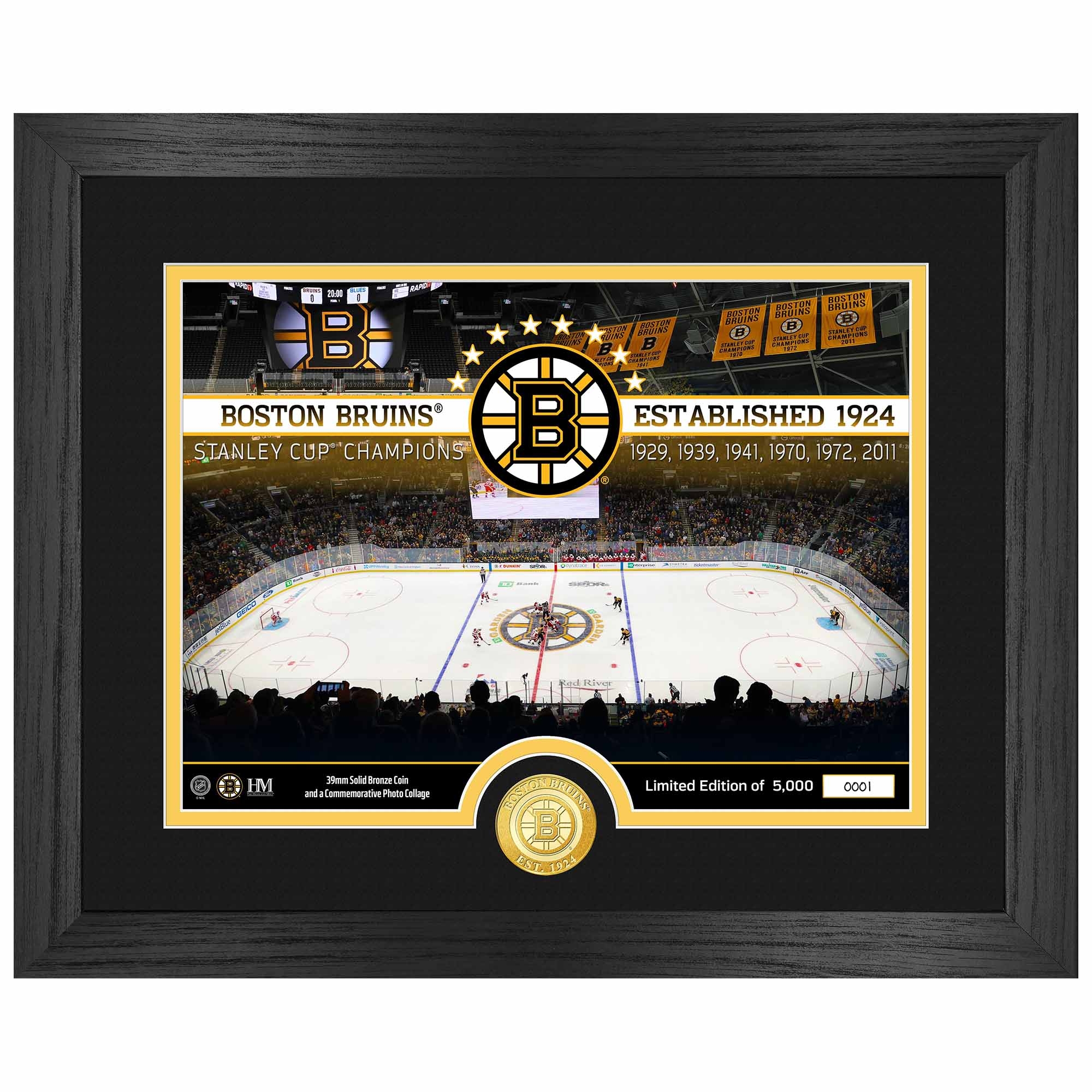 New York Rangers 6-Time Stanley Cup Champions Bronze Coin Framed NHL Photo