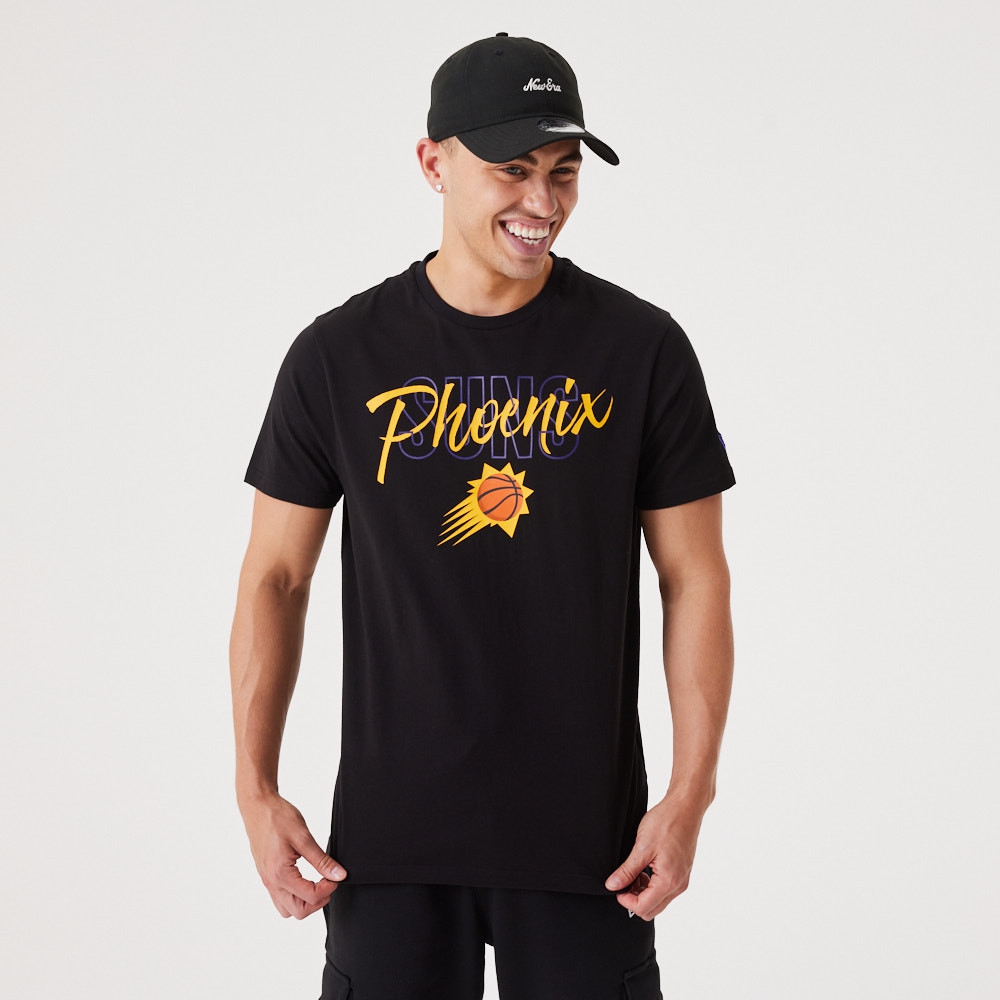 Phoenix Suns Script New Era NBA T-Shirt Schwarz