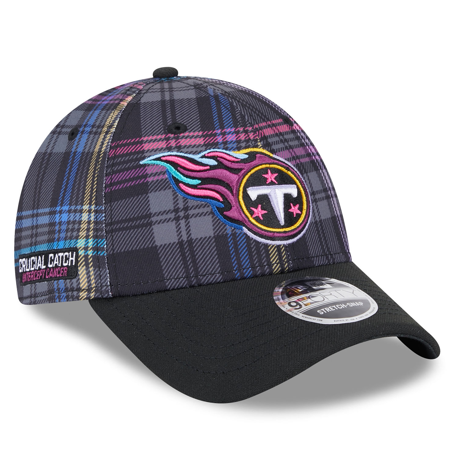Tennessee Titans 2024 NFL Crucial Catch New Era Stretch-Snap 9FORTY Cap