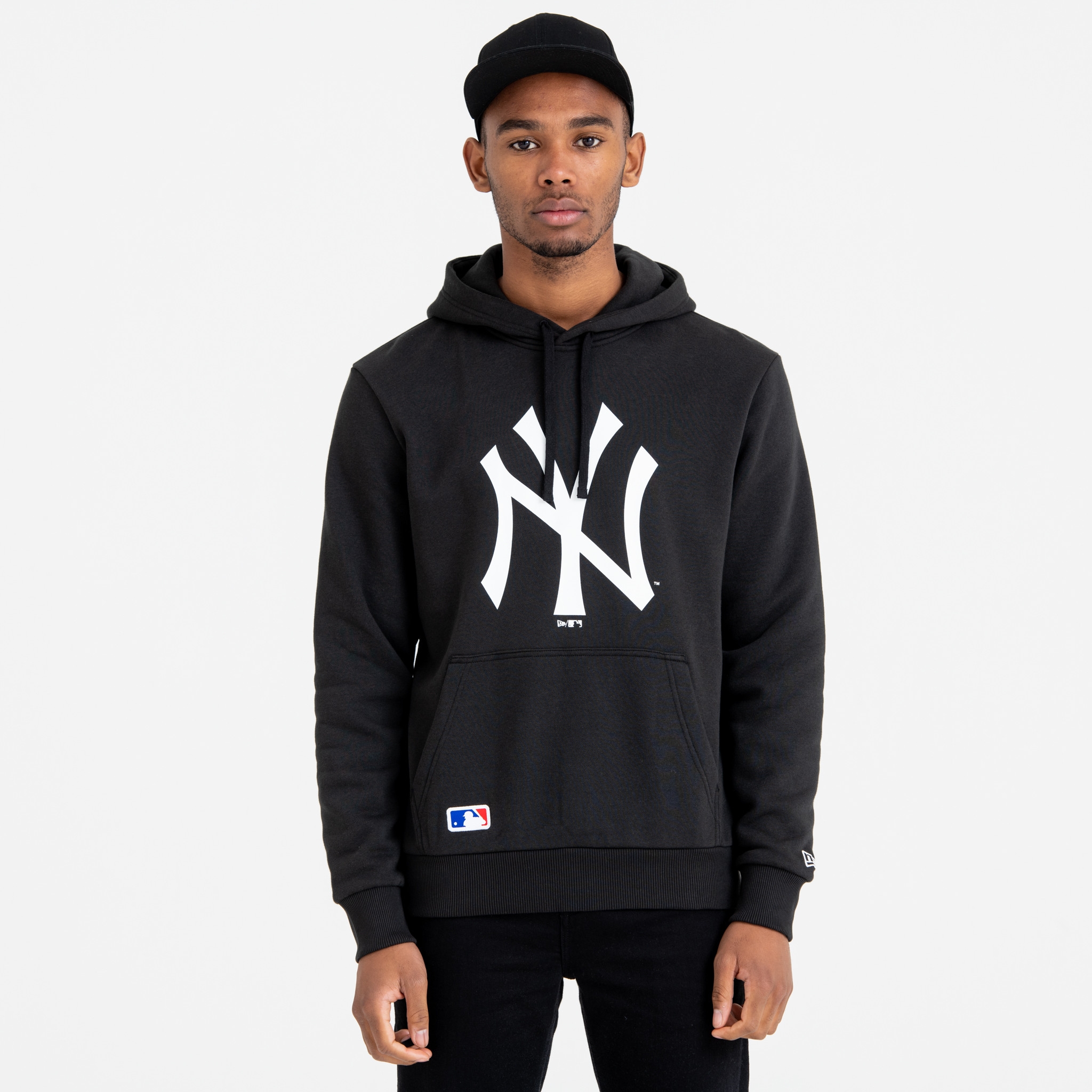 New York Yankees Logo New Era MLB Hoodie Schwarz