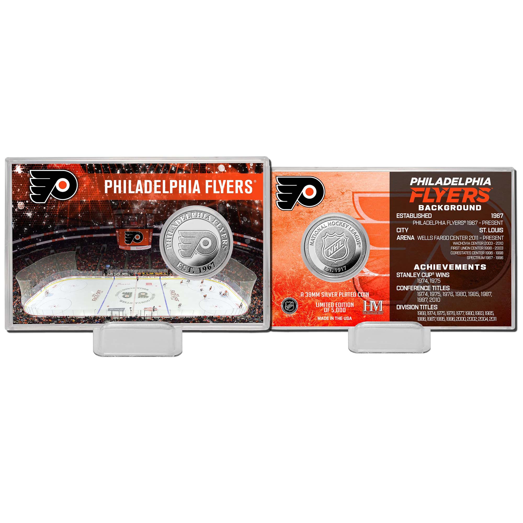 Philadelphia Flyers Team History NHL Silver Coin Card