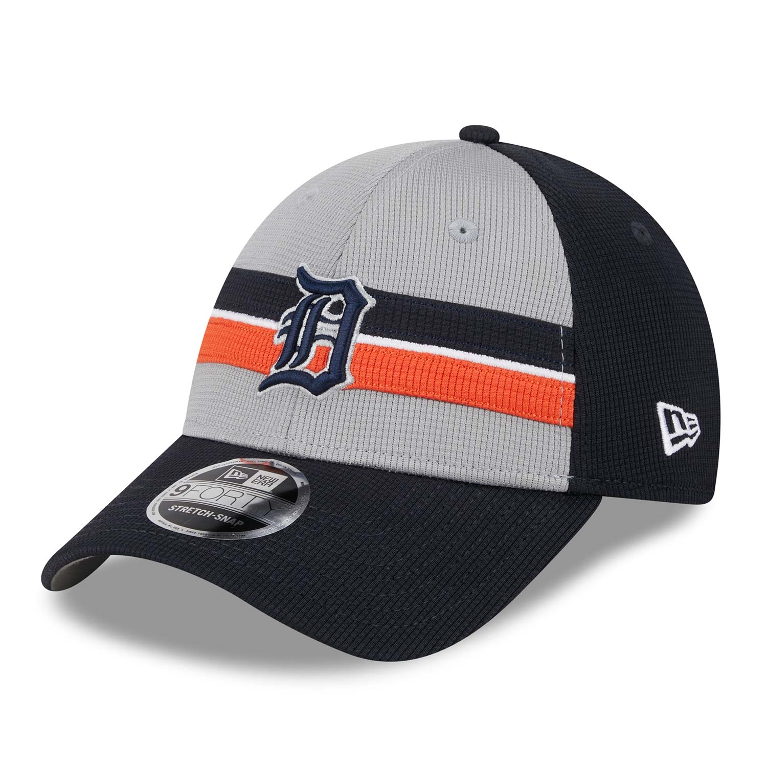 Detroit Tigers 2025 MLB Batting Practice Stretch-Snap 9FORTY Adjustable Cap