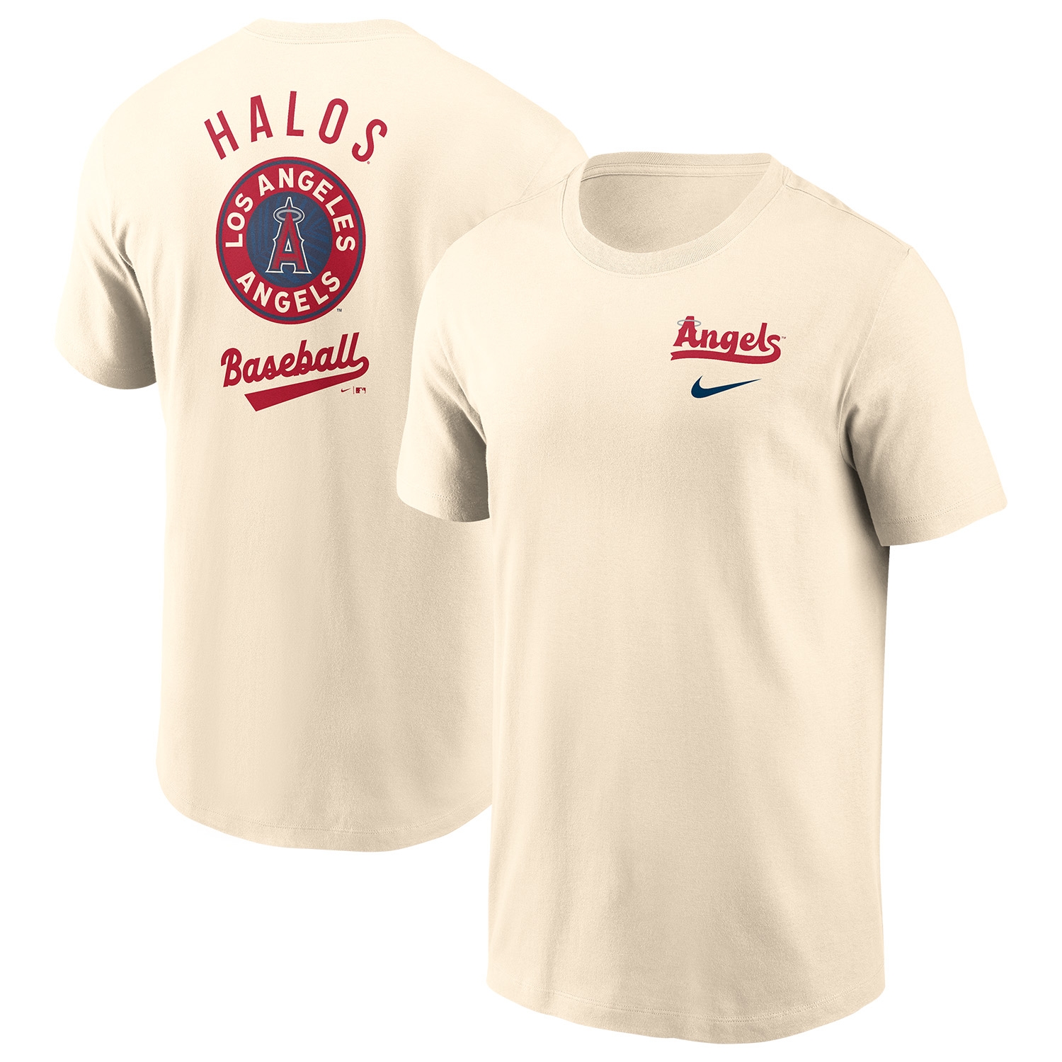 Los Angeles Angels City Connect 2-Hit Nike Cotton T-Shirt Cream