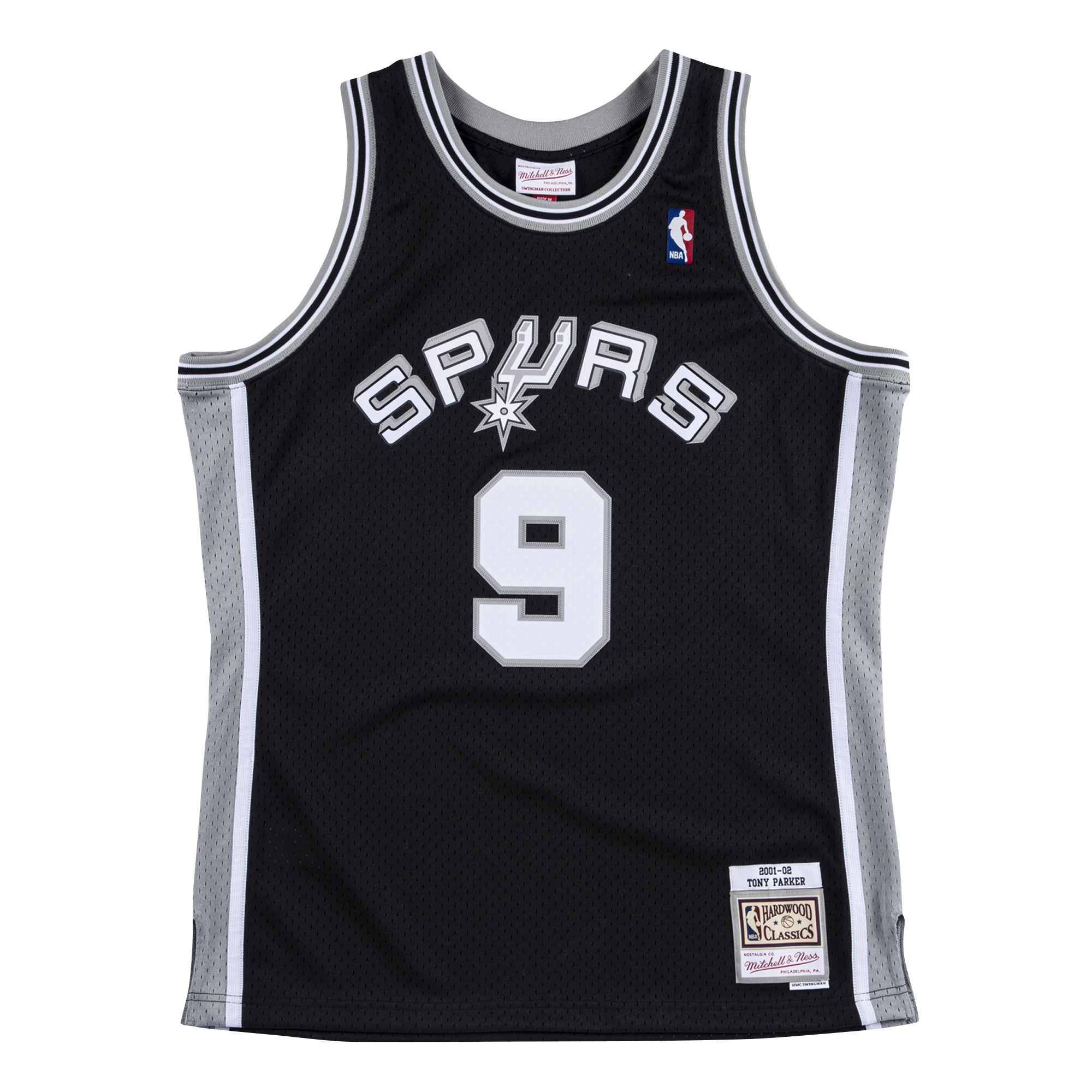 Tony Parker #9 San Antonio Spurs 2001-02 Mitchell & Ness Swingman NBA Trikot Schwarz