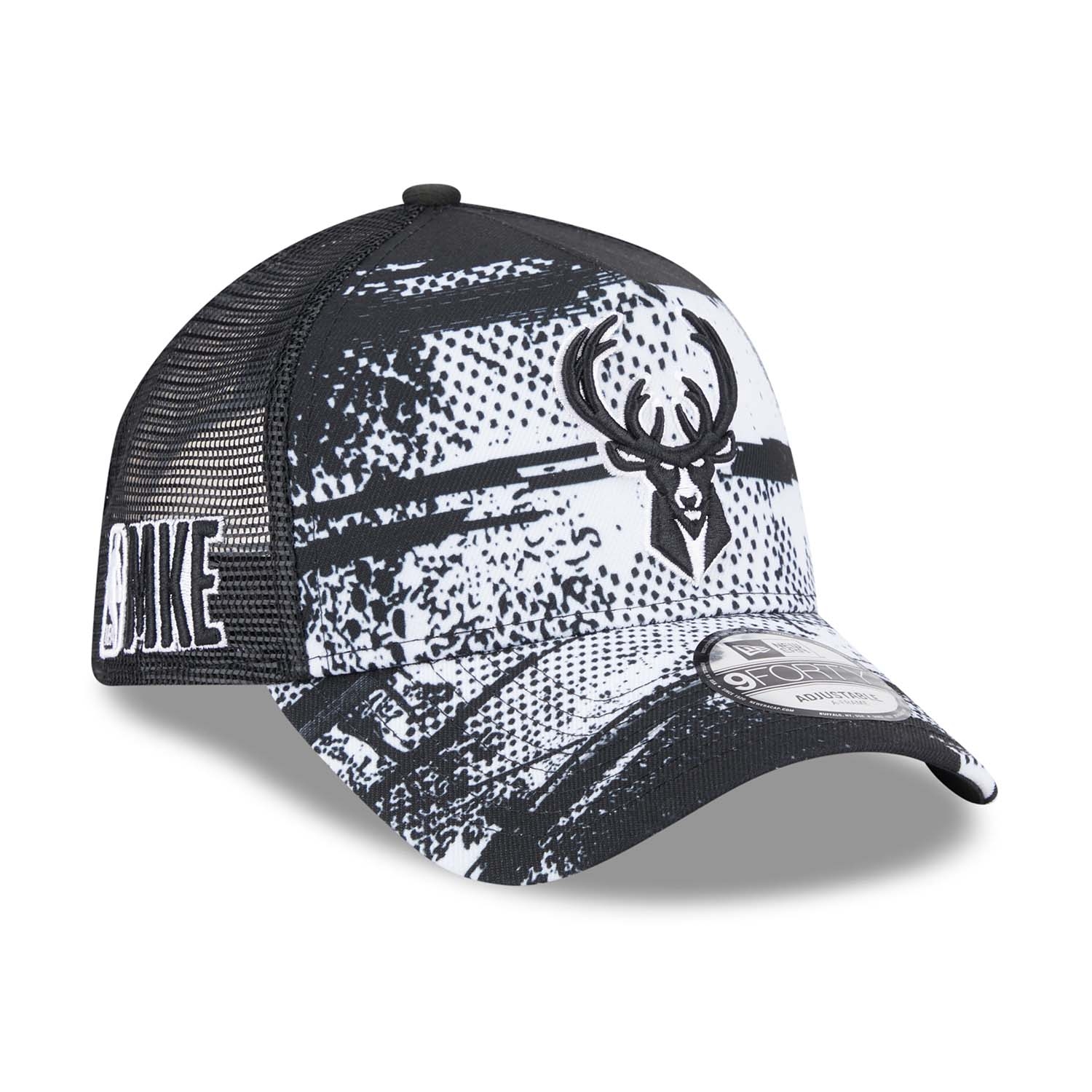 Milwaukee Bucks 2024 NBA Tip-Off Black New Era 9FORTY A-Frame Trucker Cap