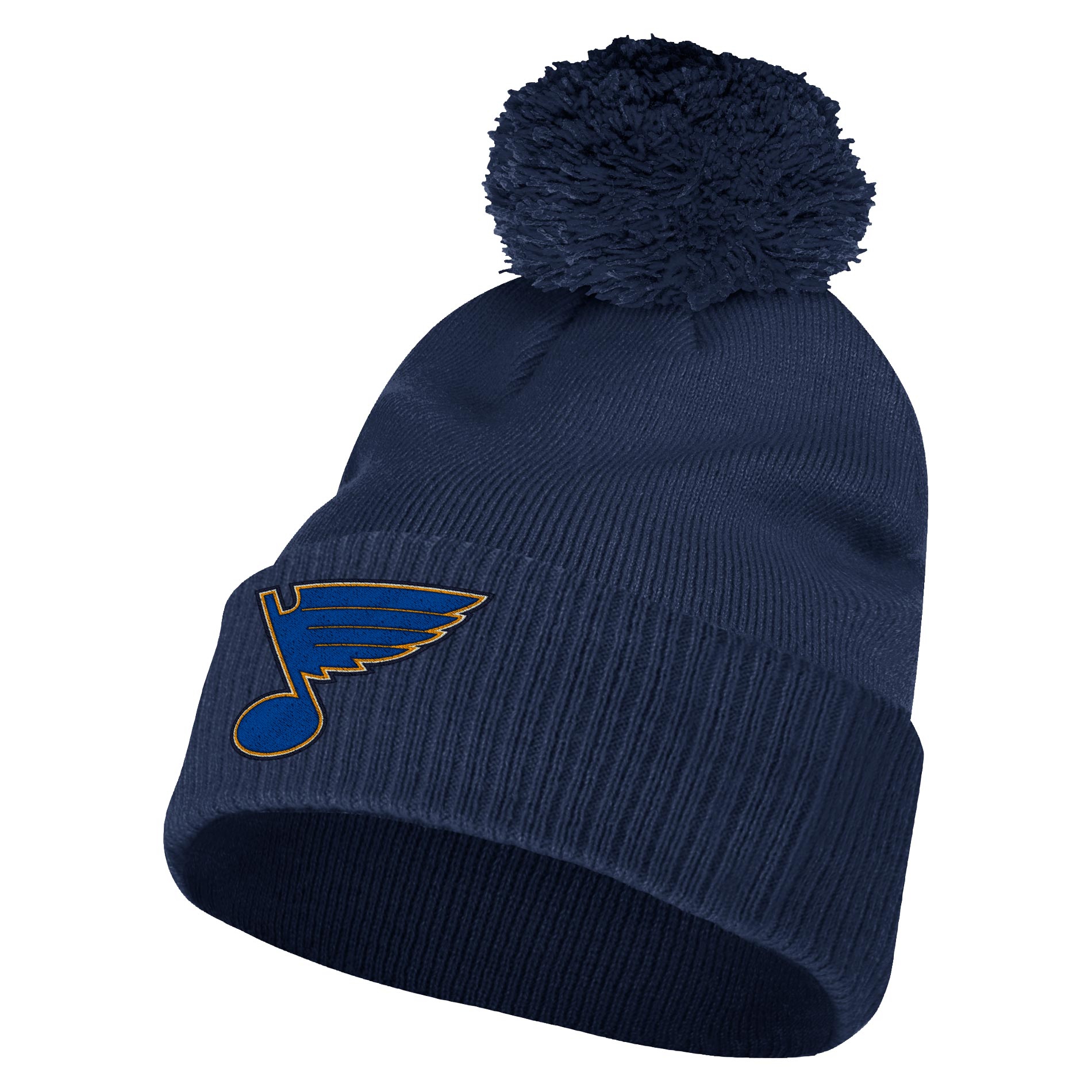 St. Louis Blues adidas Cuffed Pom NHL Knit Hat Navy