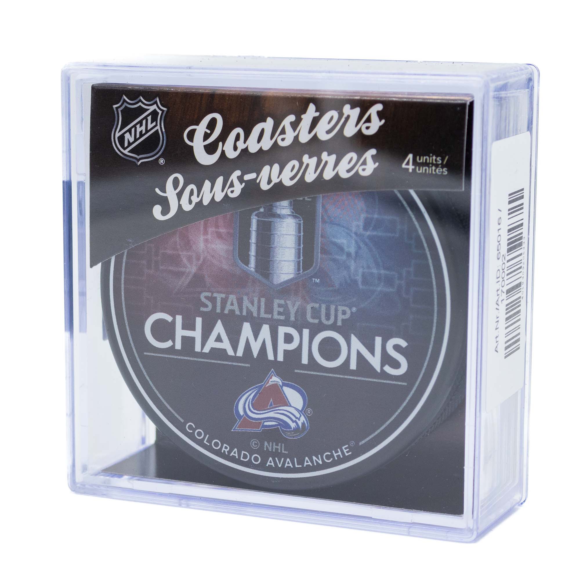 Colorado Avalanche 2022 Stanley Cup Champions NHL Puck Coasters (Set of 4)