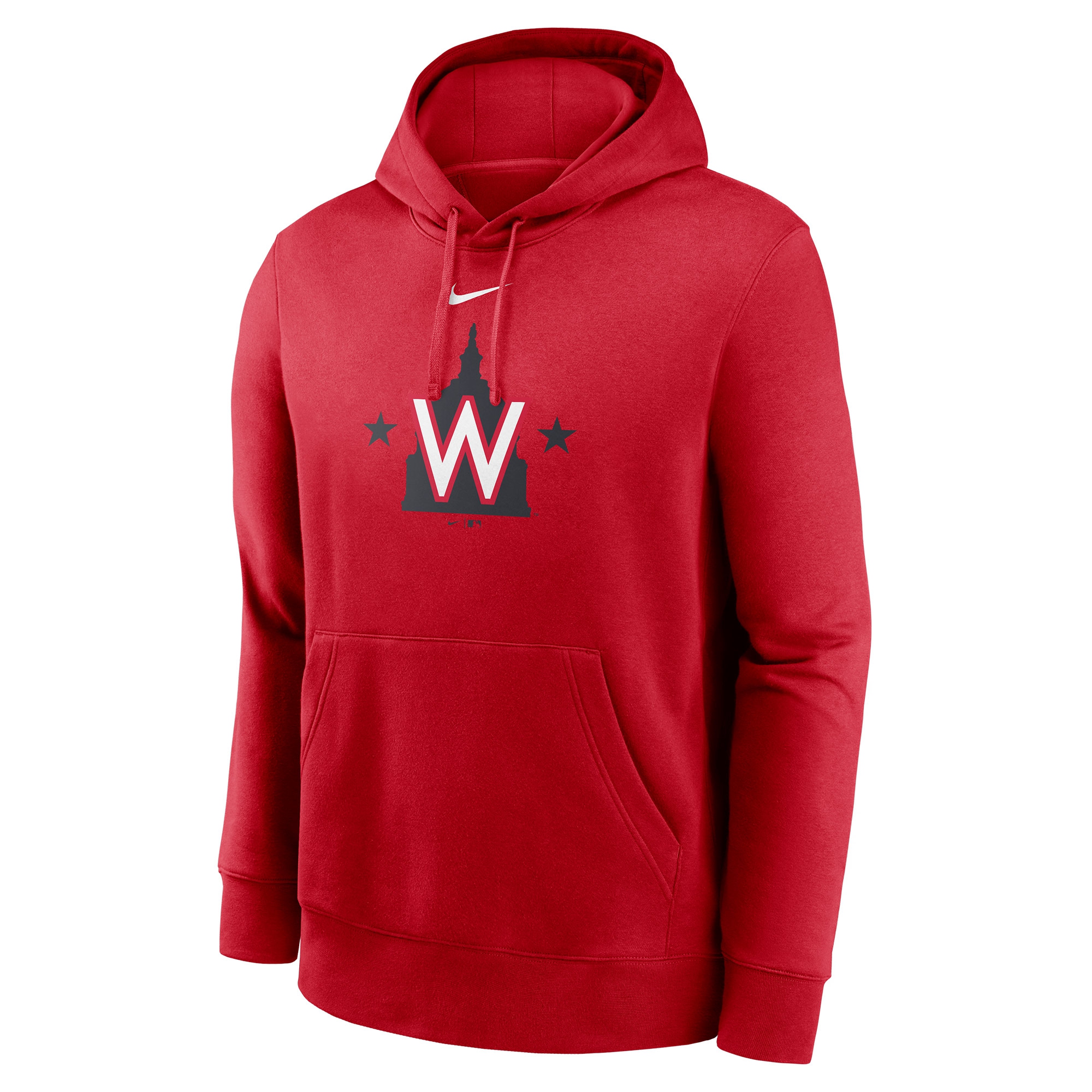 Washington Nationals Alternate Logo Nike Club Fleece MLB Hoodie Rot