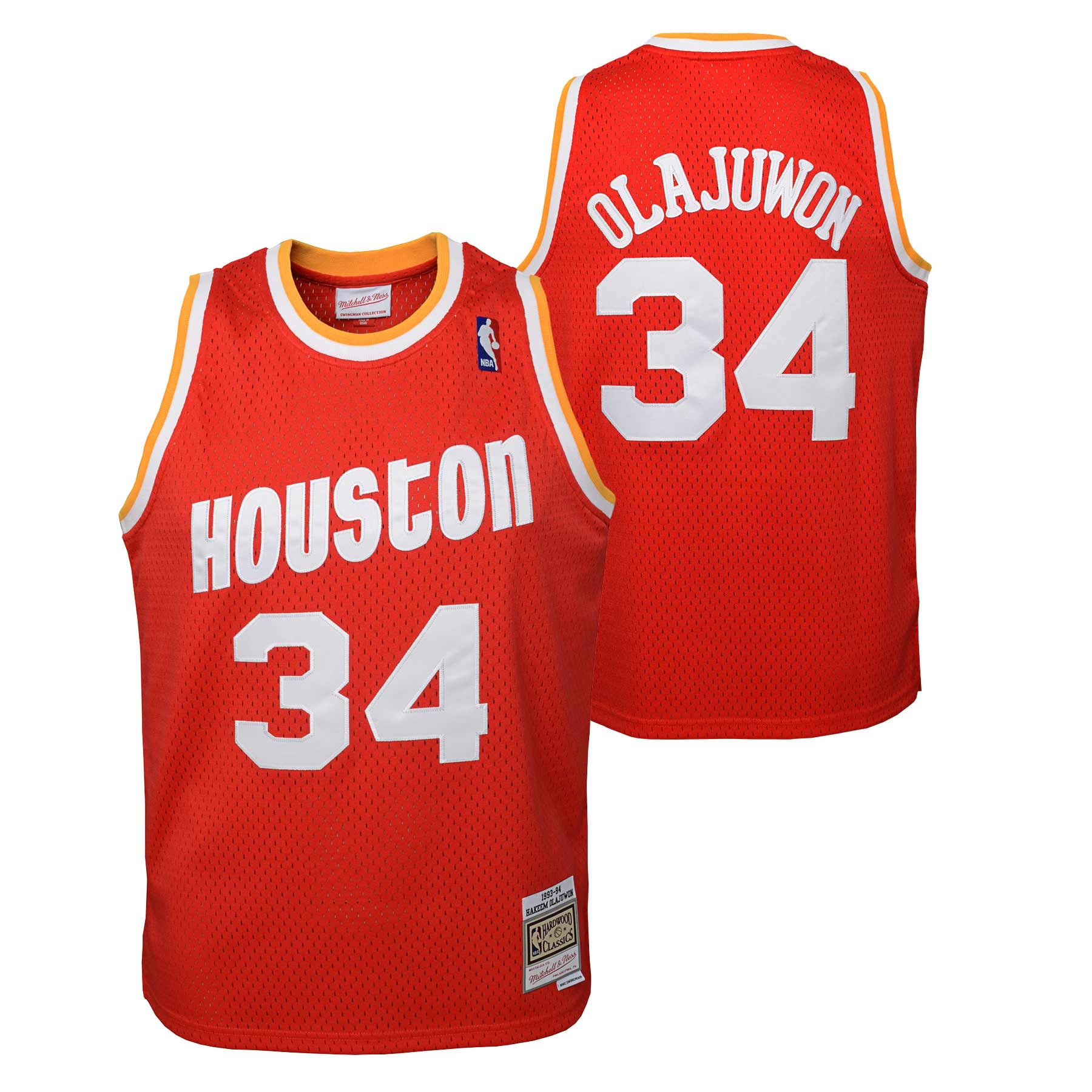Hakeem Olajuwon #34 Houston Rockets 1993-94 Youth Swingman NBA Jersey Red (YOUTH)