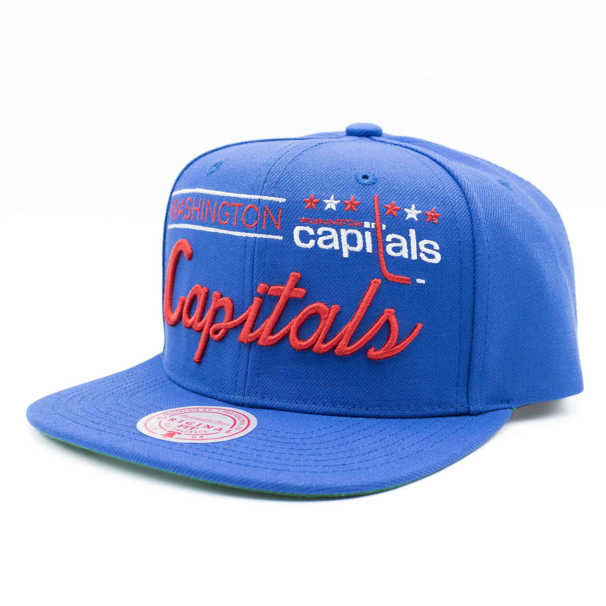 Washington Capitals Retro Lock Up Mitchell & Ness Snapback NHL Cap Blue
