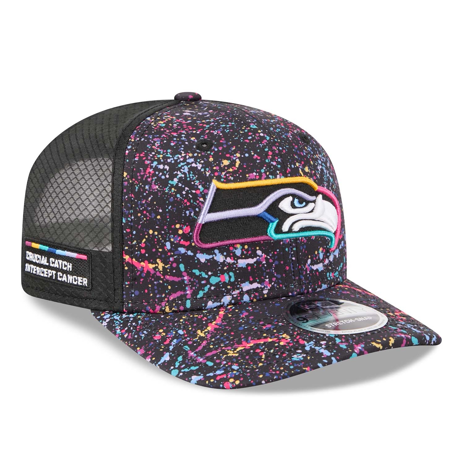 Seattle Seahawks 2025 NFL Crucial Catch 9SEVENTY Stretch-Snap Trucker Cap